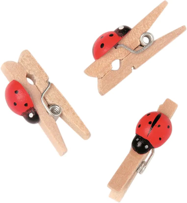 Glorex Wäscheklammer Marienkäfer 12 Stück Marienkäfer Mini