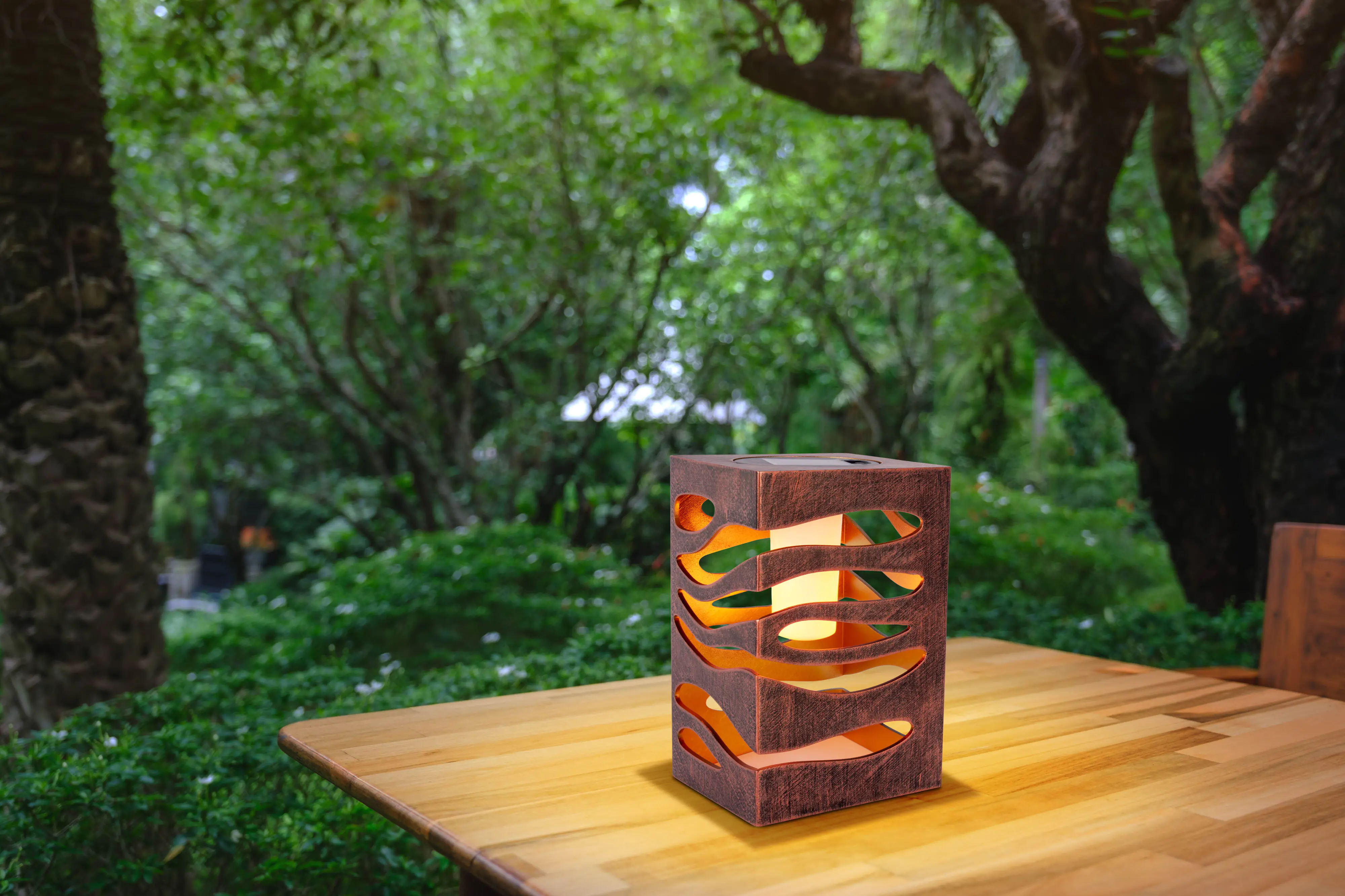 Light & More LED Solarleuchte dunkelbraun