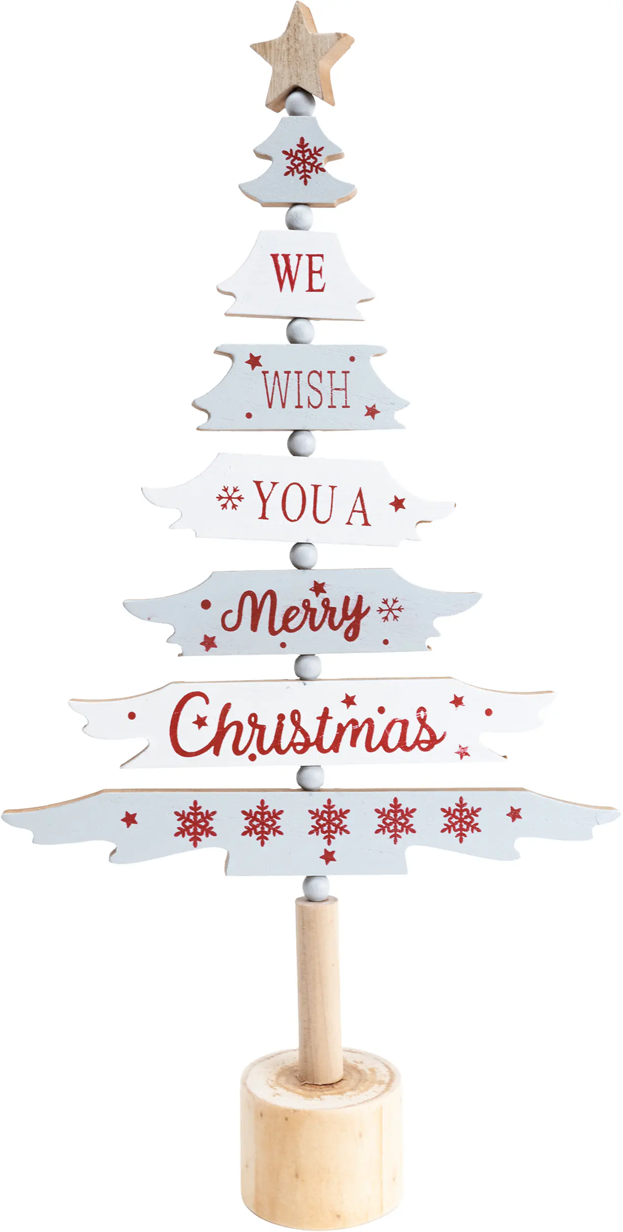 TrendLine Weihnachtsaufsteller Holz Weihnachtsbaum 39 x 21 cm weiß