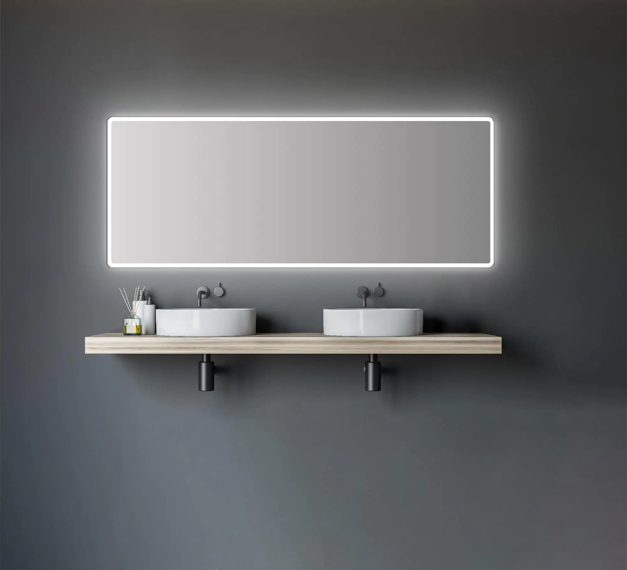 DSK LED Lichtspiegel Silver Luna 180 x 70 cm