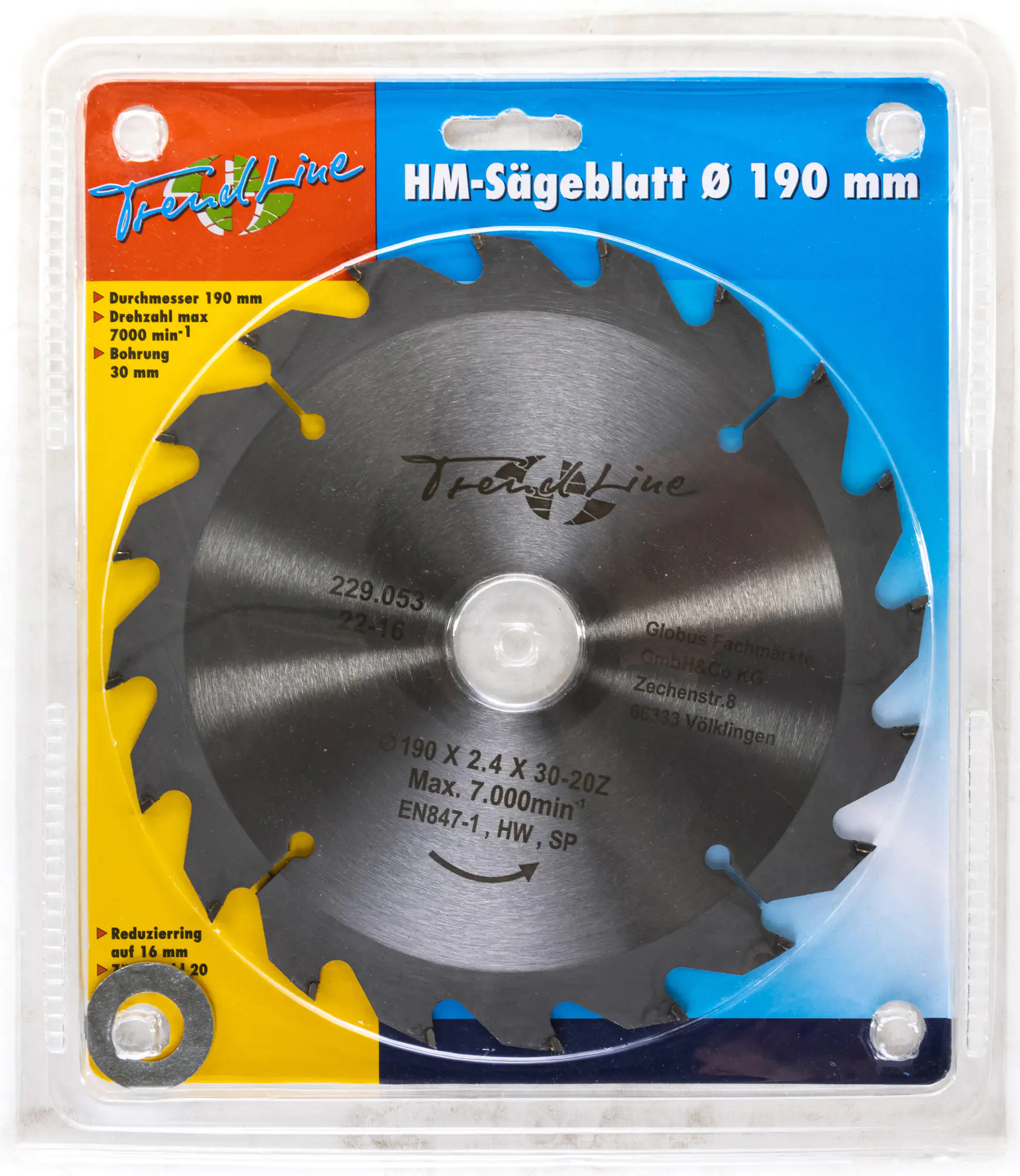 TrendLine HM-Kreissägeblatt Ø 190 mm Bohrung Ø 30 mm TrendLine HM-Kreissägeblatt Ø 190 mm Bohrung Ø 30 mm