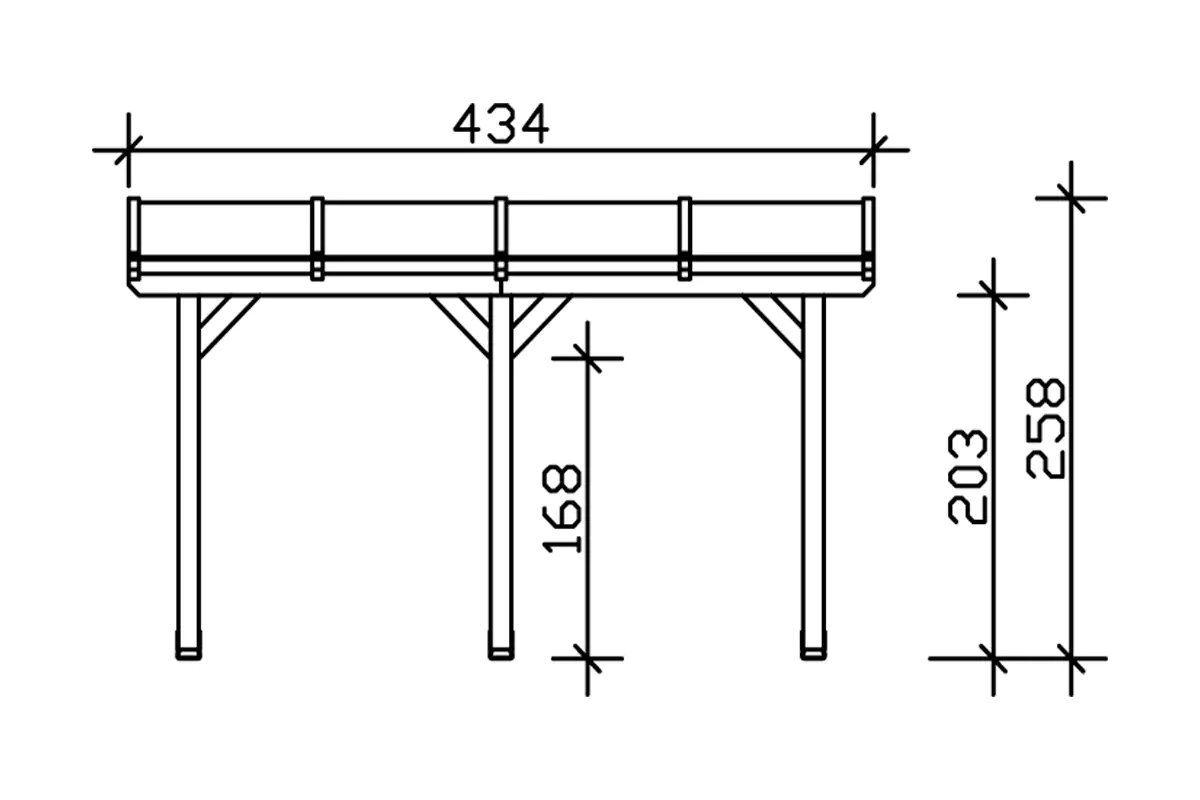 SKAN HOLZ Terrassenüberdachung Andria 434 x 250 cm Leimholz SKAN HOLZ Terrassenüberdachung Andria 434 x 250 cm Leimholz