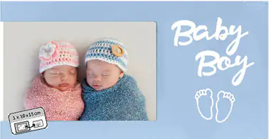 Portrait Bilderrahmen  Baby Boy weiß, 10 x 15 cm Portrait Bilderrahmen  Baby Boy weiß, 10 x 15 cm