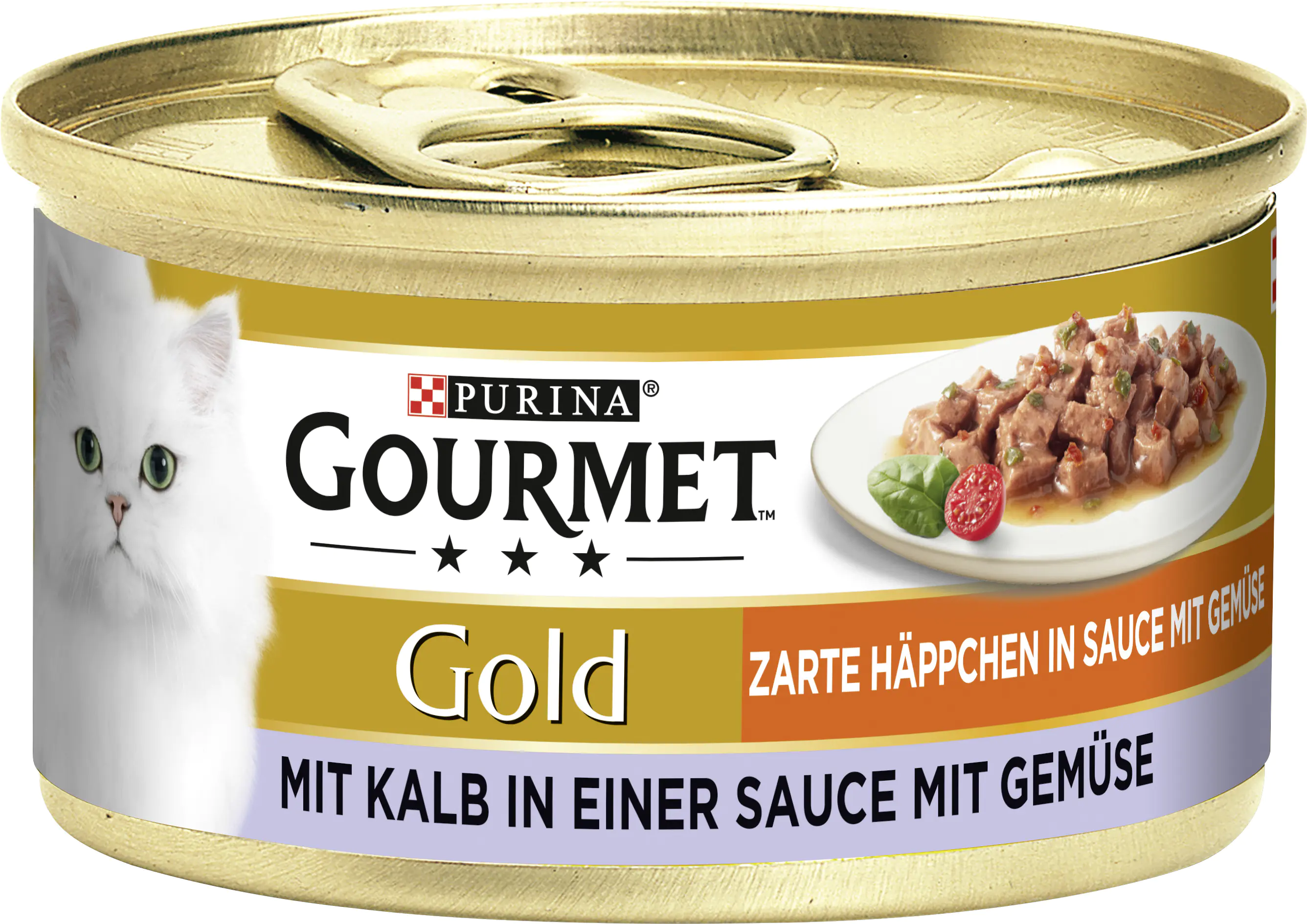 Gourmet Gold Zarte Häppchen in Sauce mit Kalb und Gemüse 85 g Gourmet Gold Zarte Häppchen in Sauce mit Kalb und Gemüse 85 g