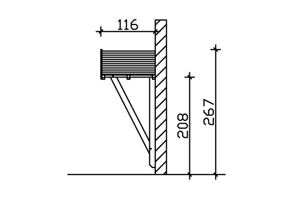 4018211029457_04 SKAN HOLZ Vordach Siegen Typ 2 247 x 116 cm, lasiert in Schiefergrau