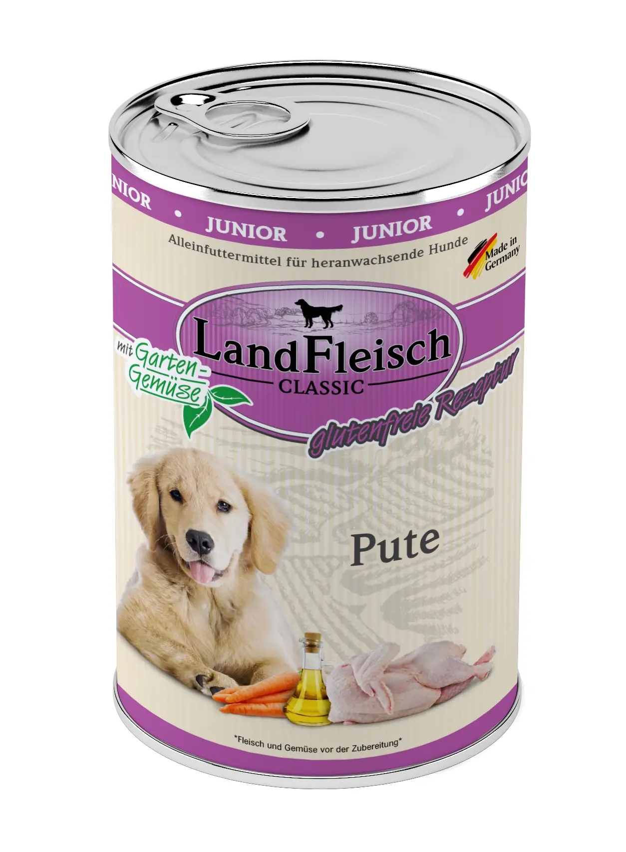 Landfleisch Dog Classic Hundenassfutter Junior 400 g Pute