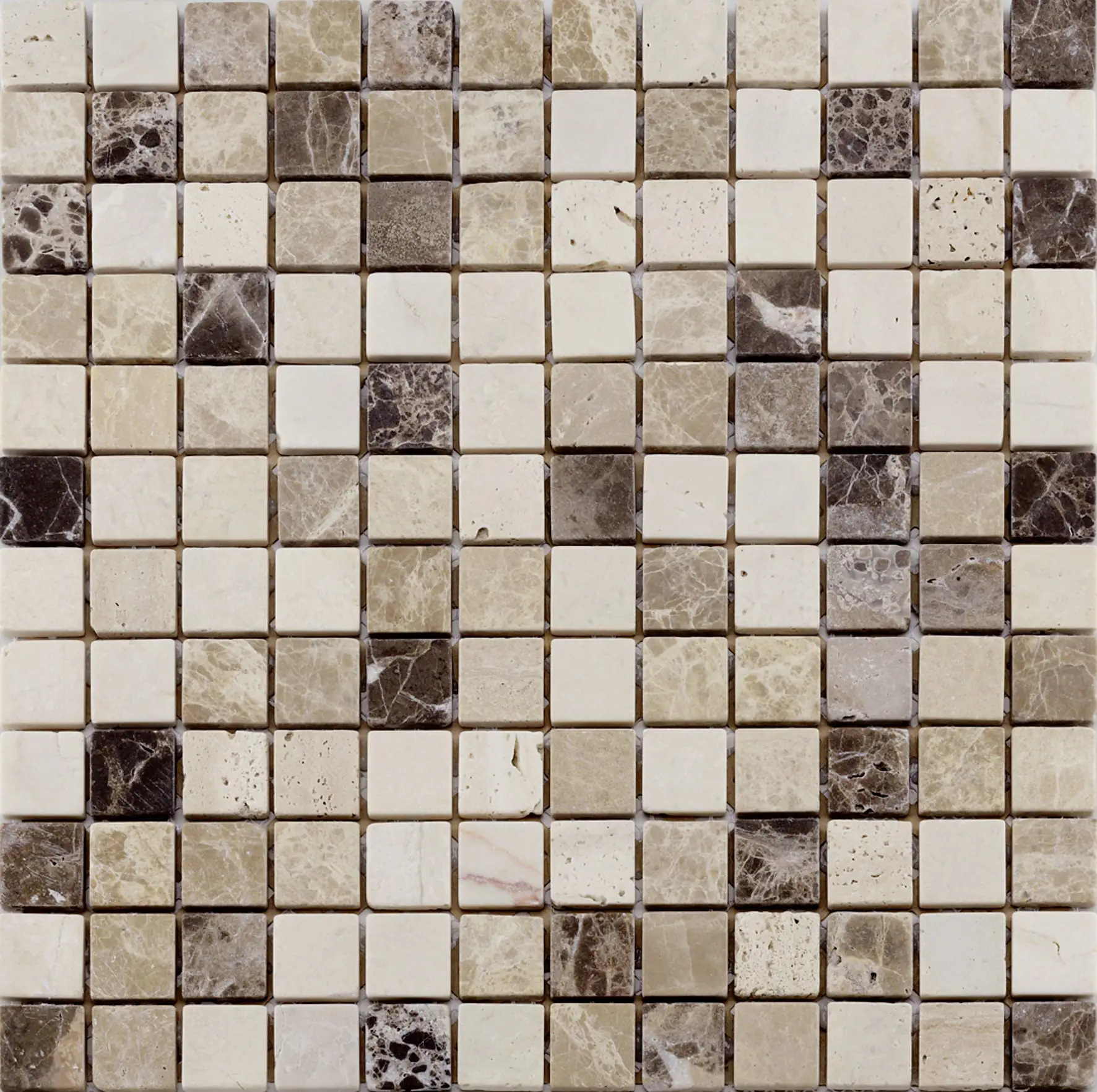Mosaikfliese Marmor Natura 30 x 30 cm beige Steinmaß: ca. 2,3 x 2,3 cm