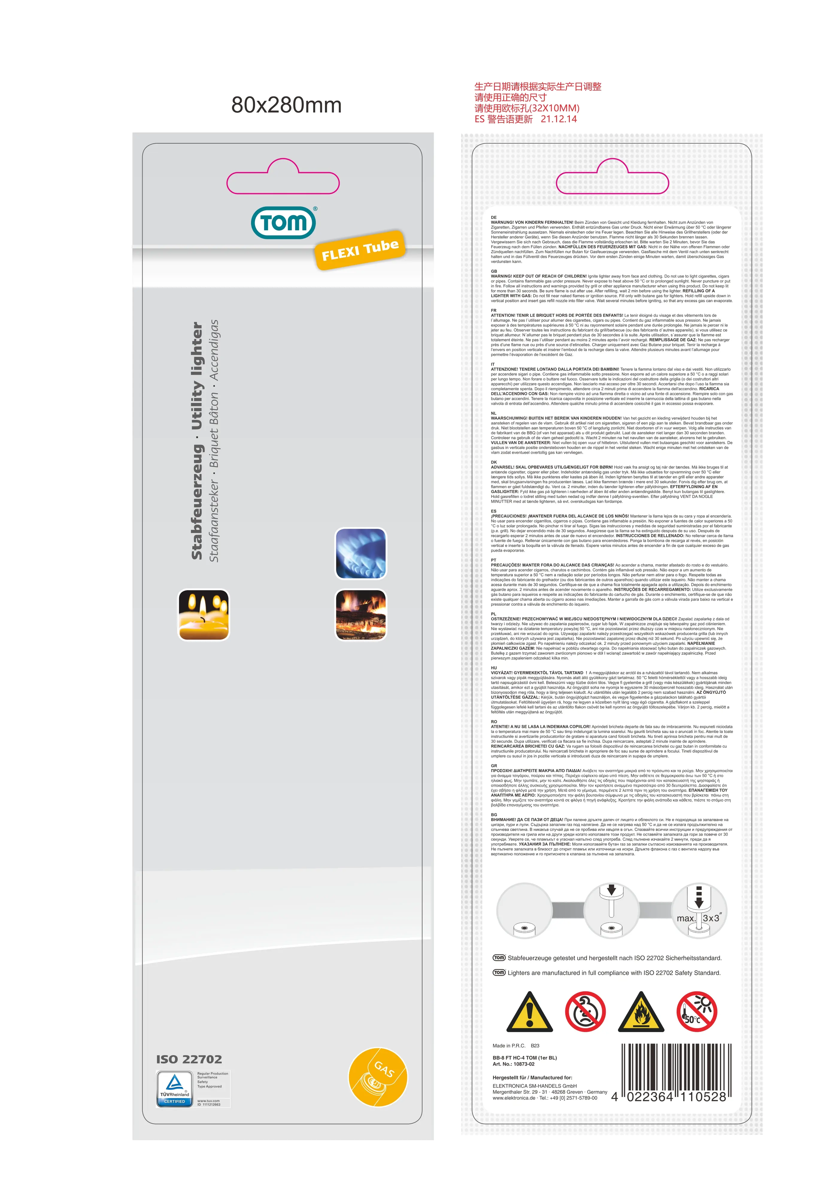 TOM Stabfeuerzeug flexibel