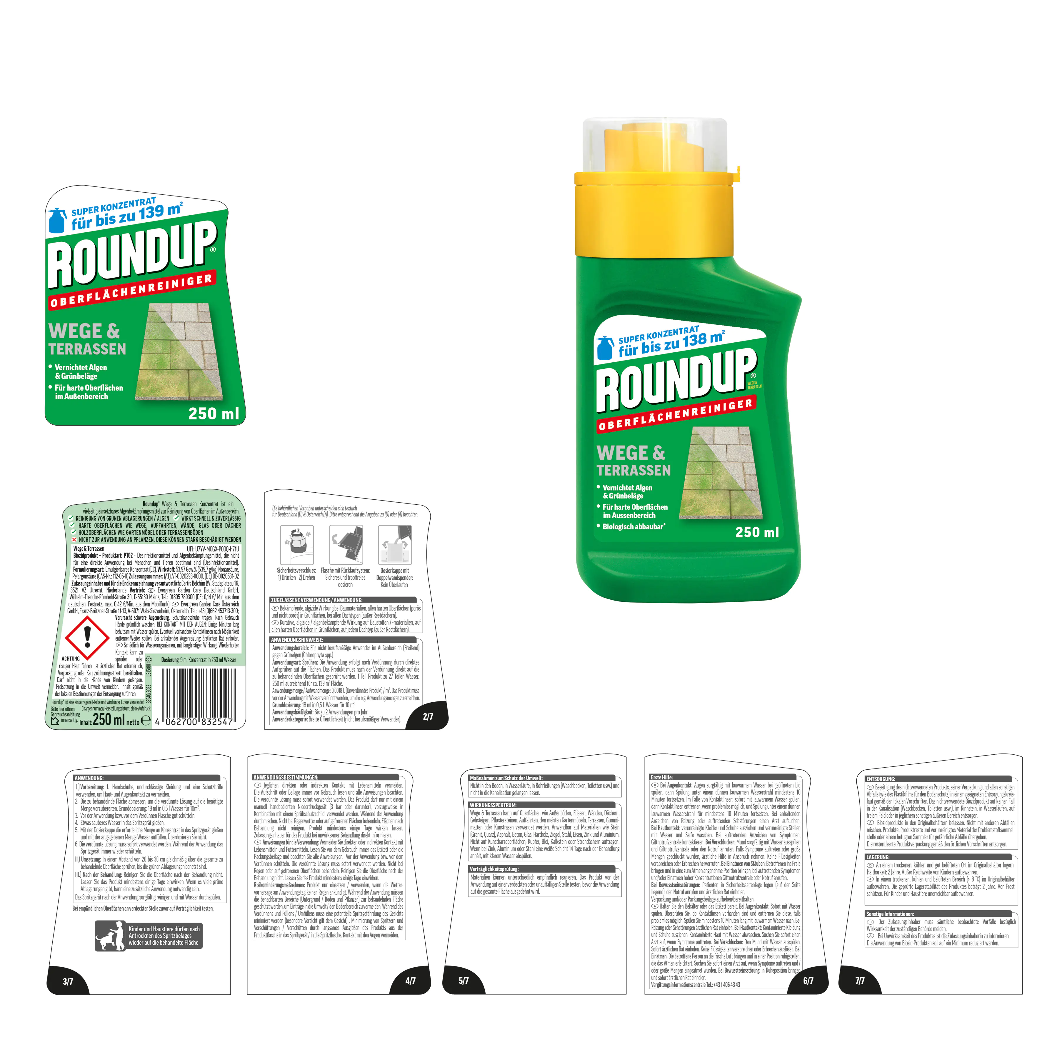 Roundup Wege & Terrassen Konzentrat 250 ml Roundup Wege & Terrassen Konzentrat 250 ml