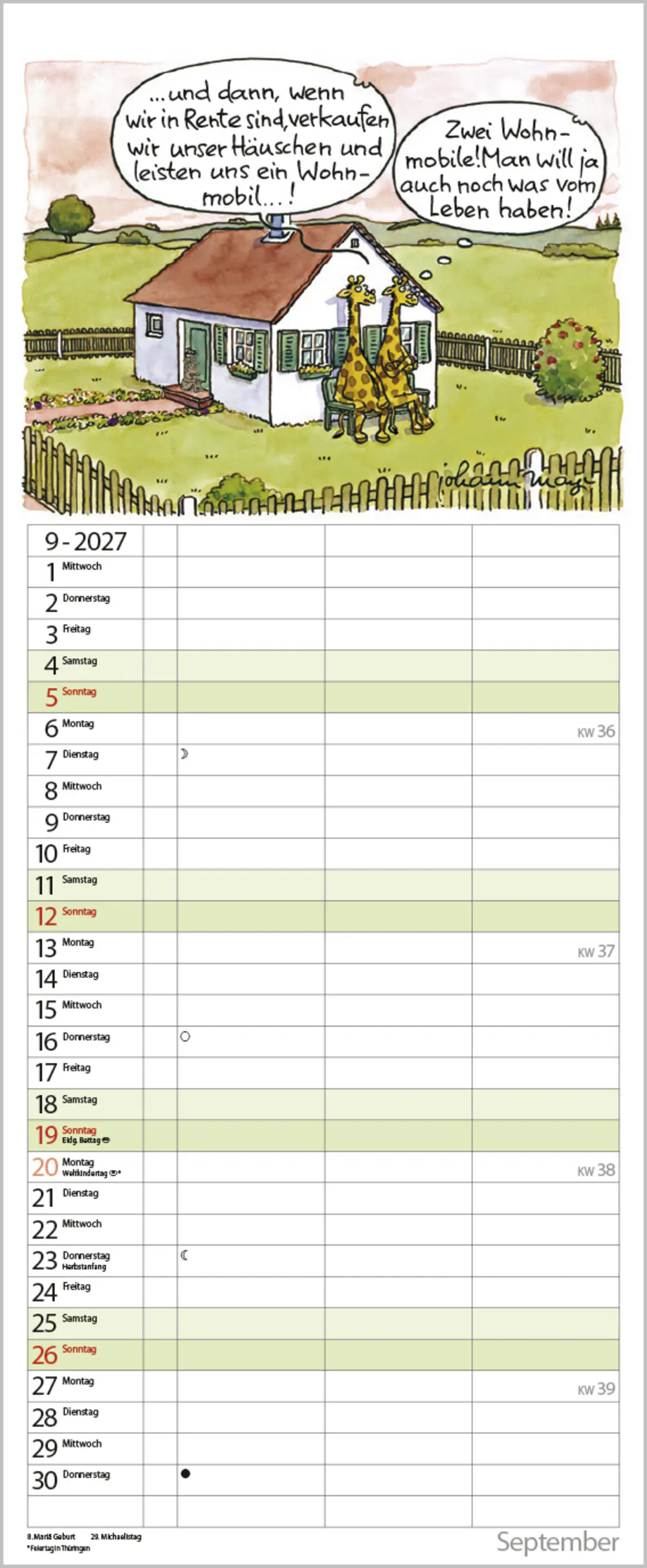 Korsch Kalender Planer (Un-)Ruhestand 2027