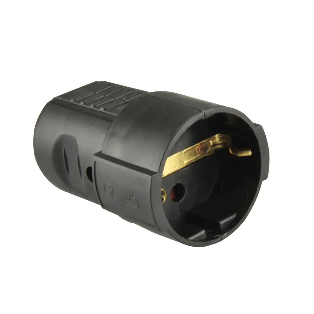 Schutzkontakt-Kupplung mit Knickschutz schwarz