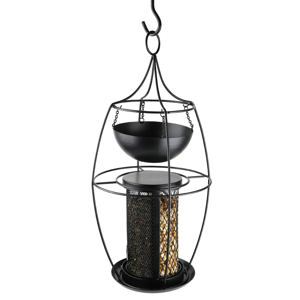 Nobby Futtersäule mit Pflanzschale Ø 21,5 x 49 cm, 2 x ca. 800 ml, schwarz