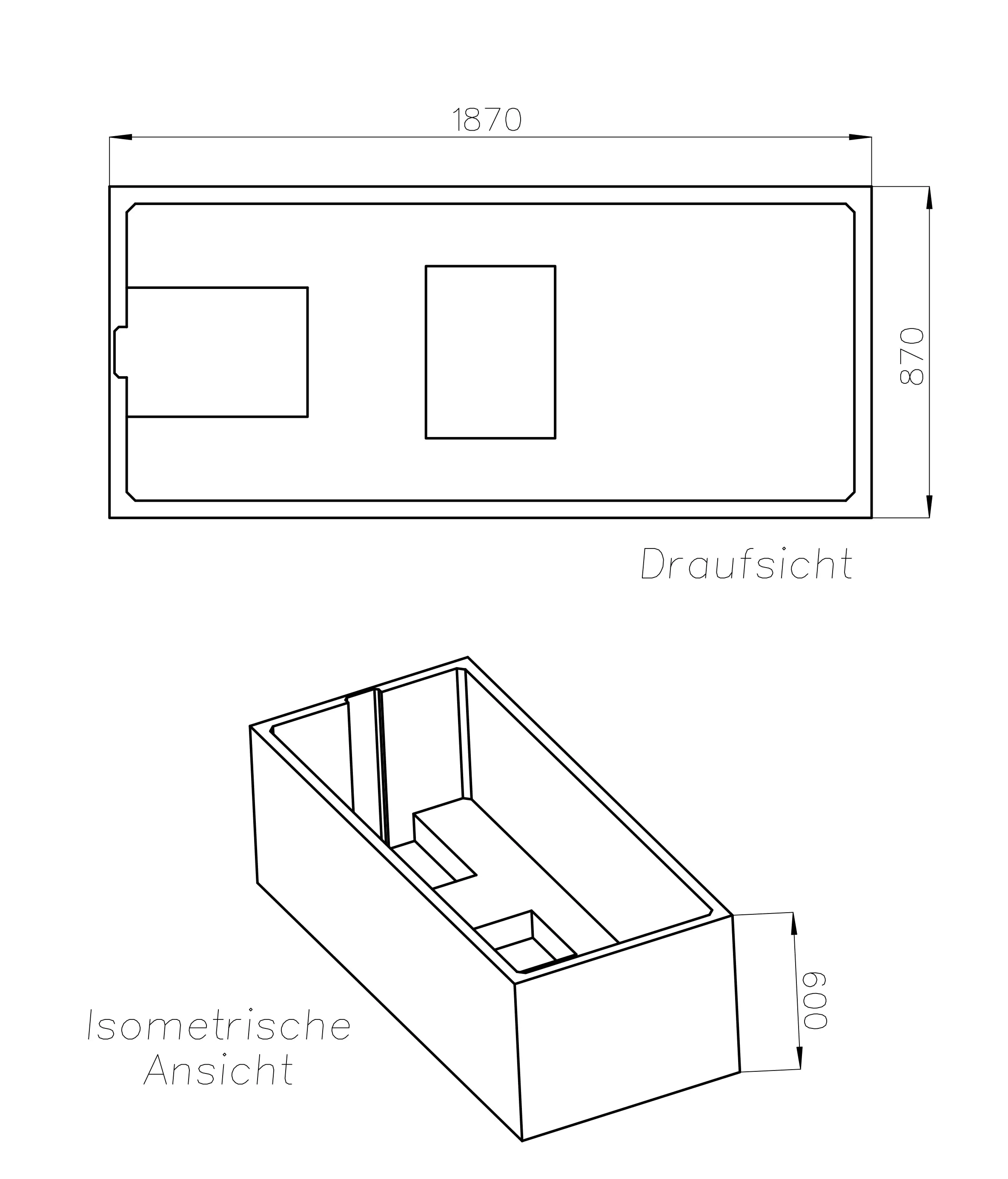 Ottofond Wannenträger Atlanta 1870 x 870 mm