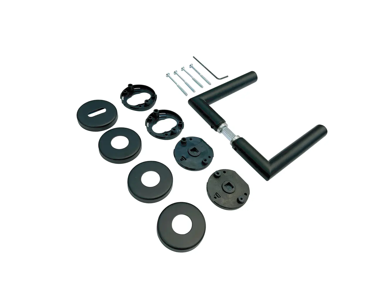 TrendLine Türgriff-Garnitur Rosette BB Edelstahl schwarz Ø 49,1 mm