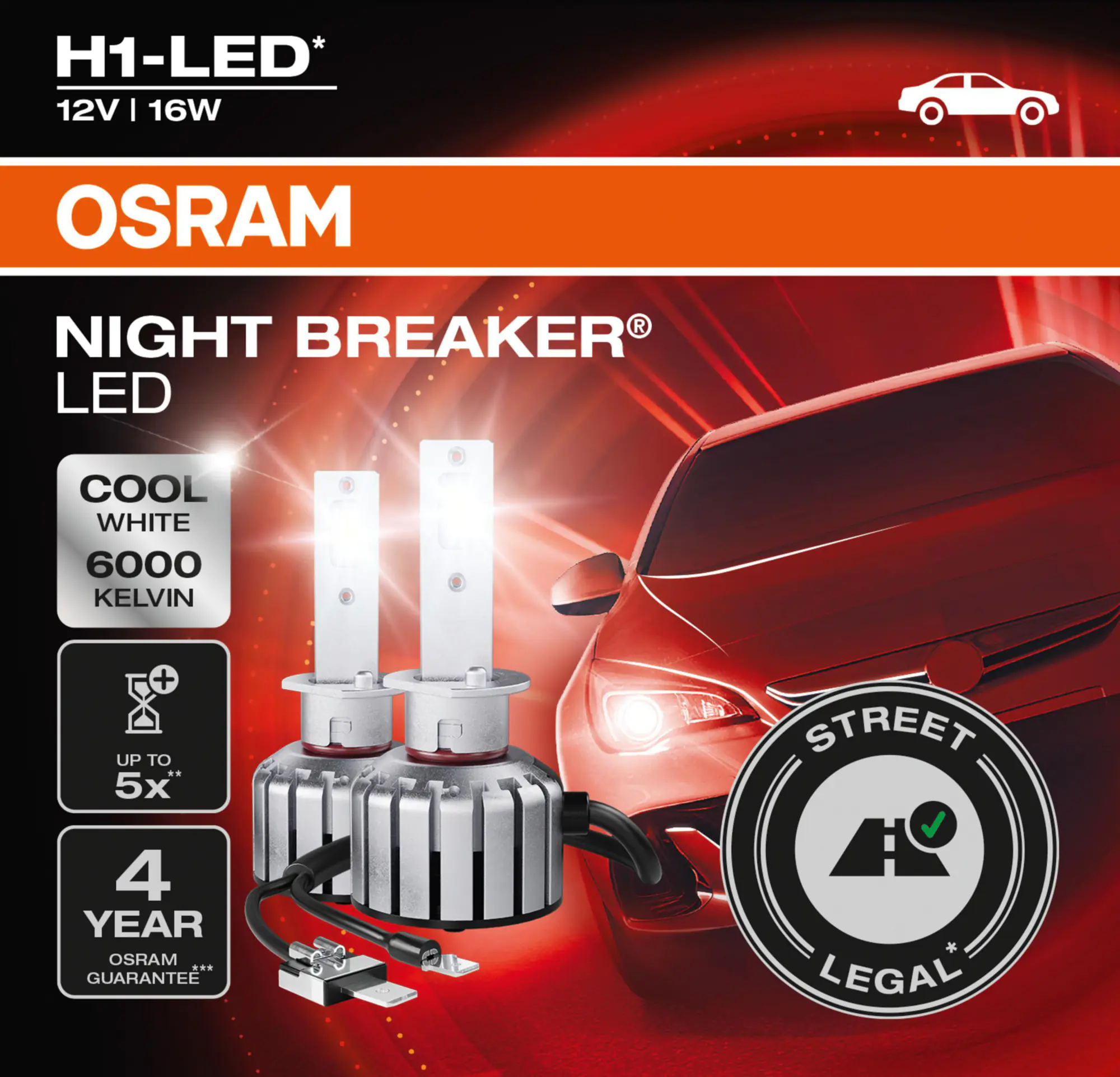 Osram Scheinwerferlampe  H1 Night Breaker LED 2 Stück Osram Scheinwerferlampe  H1 Night Breaker LED 2 Stück