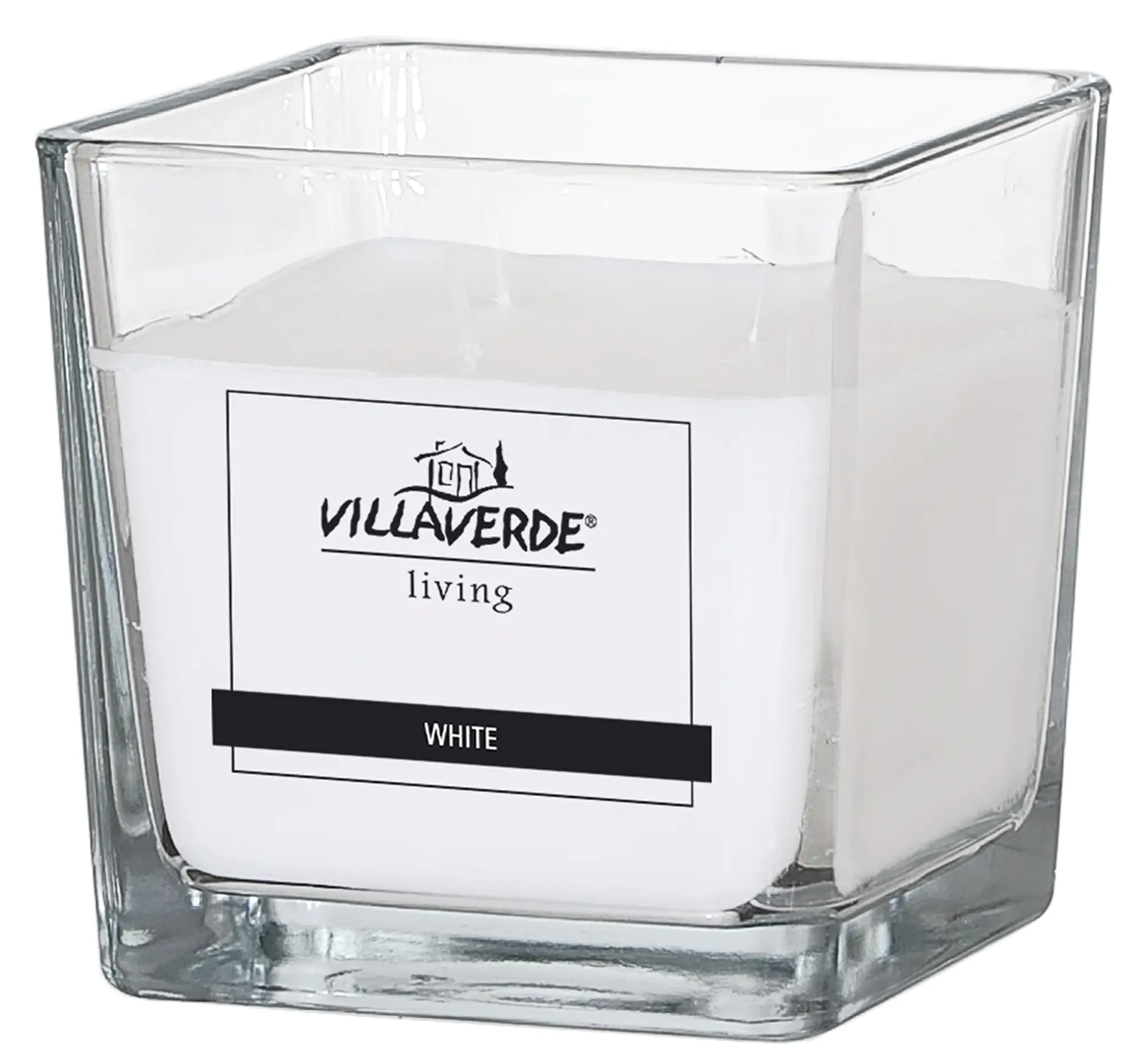 Villa Verde Duftkerze im Glas 3-Docht White, 10 x 10 x 10 cm