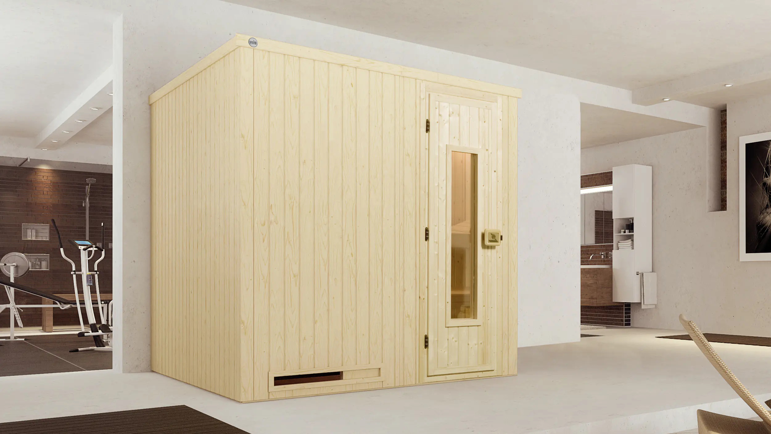 Weka Element-Sauna Halmstad 1 mit Holztür