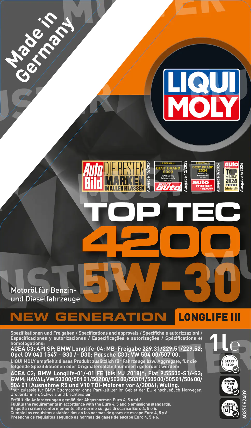 Liqui Moly Motoröl Top Tec 4200 SAE 5W-30 Longlife III 1 L Liqui Moly Motoröl Top Tec 4200 SAE 5W-30 Longlife III 1 L
