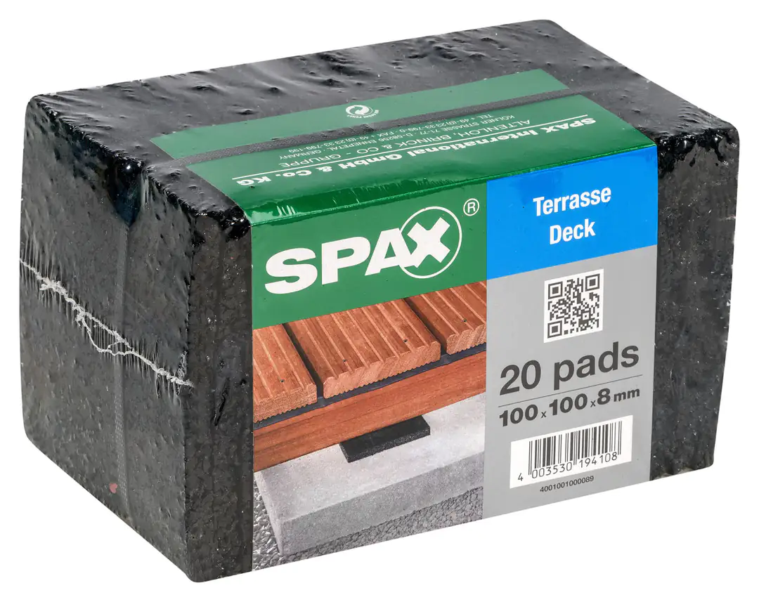 Spax Terrassen Pads 100 x 100 x 8 mm - - 20 Stk.