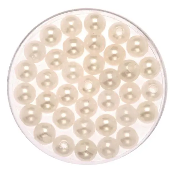 Glorex Deko Perlen 6 mm 75 g, weiß
