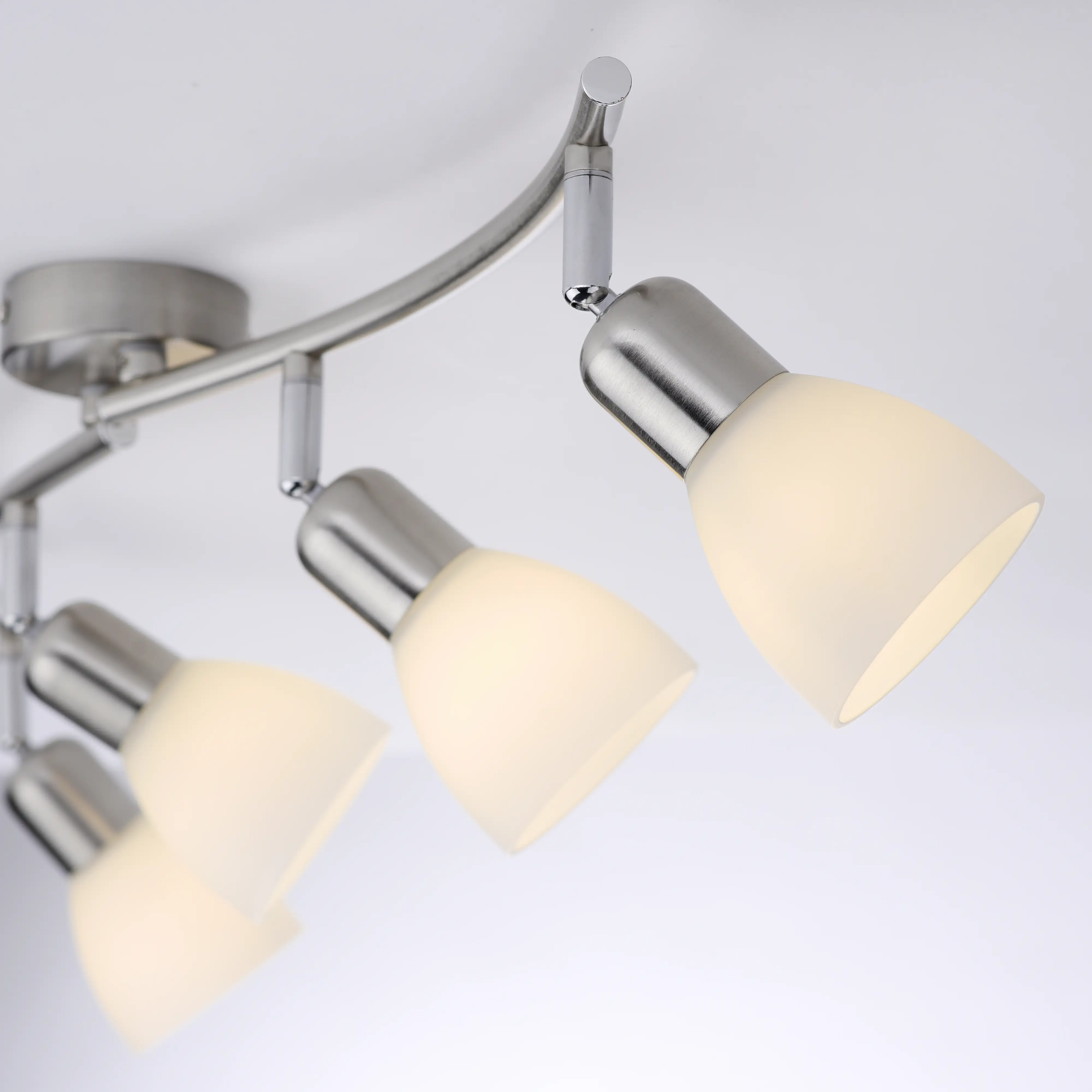 JustLight 4er Spot Karo stahl-weiß 87 x 22 cm E14, max. 40 W