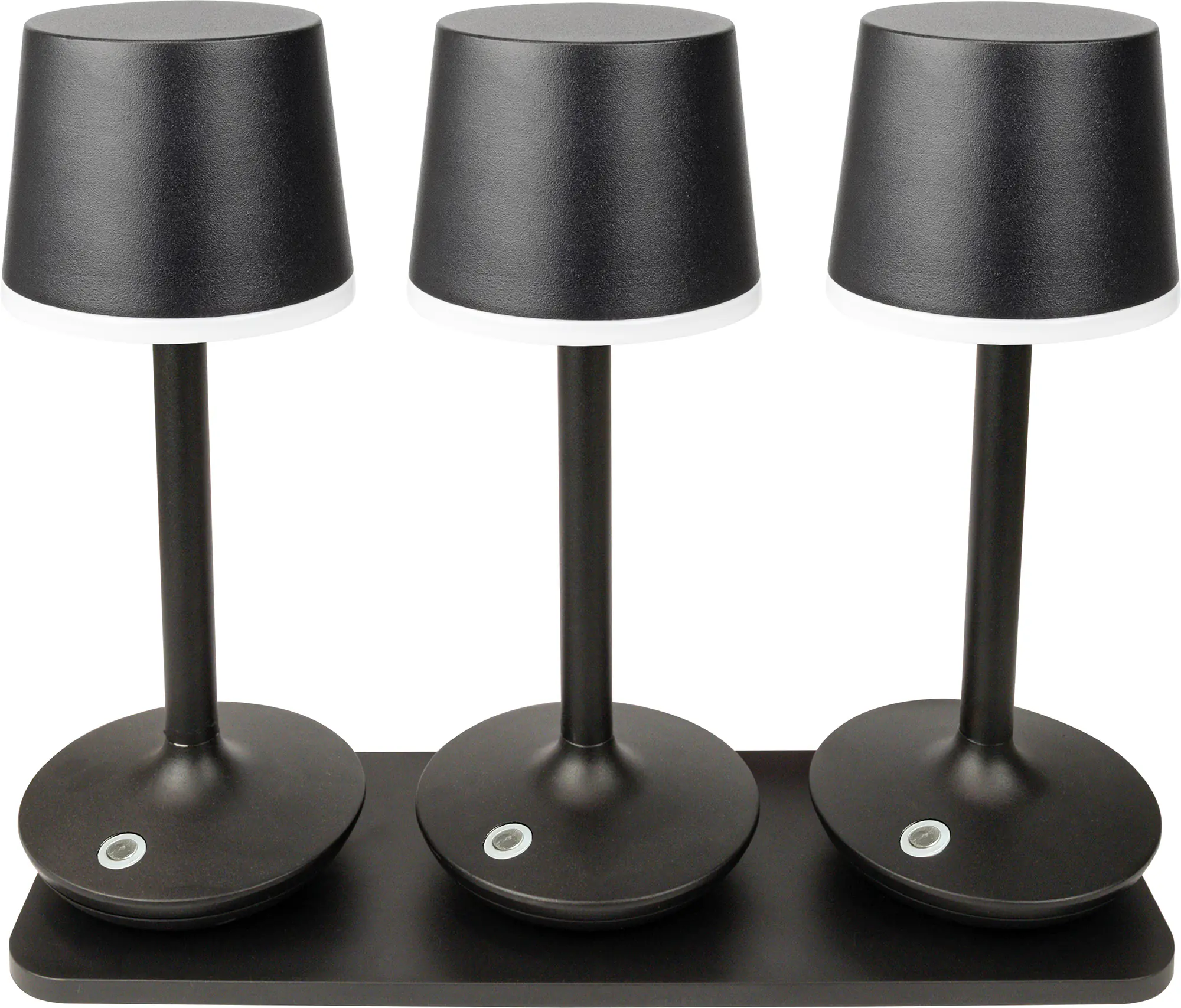 Schwaiger Akku LED Tischleuchten TILA3003 mit Ladeplatte schwarz 3er-Set