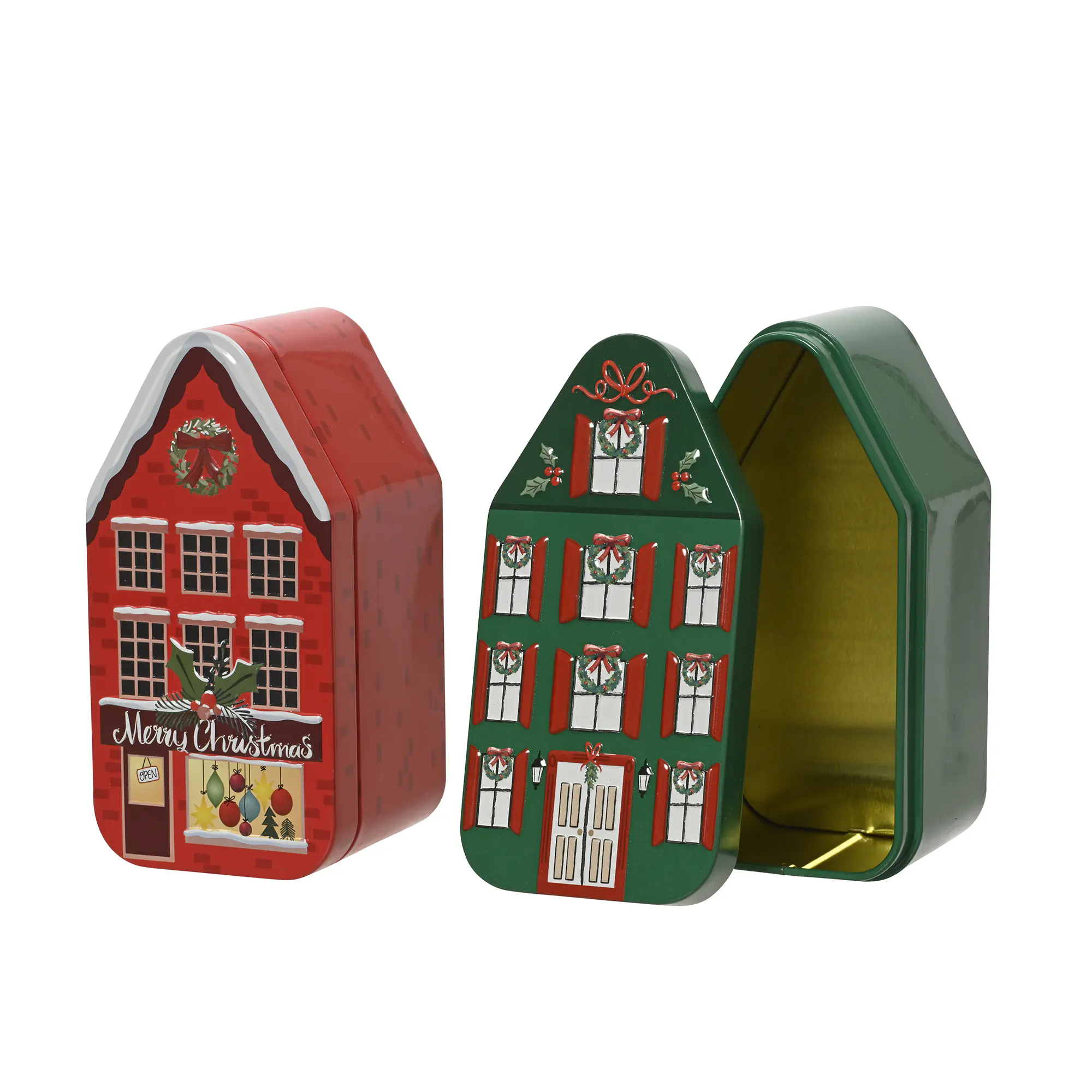 Kitchen Goods Keksdose Weihnachten in Hausform 12,4 x 6,2 cm 2-fach sortiert
