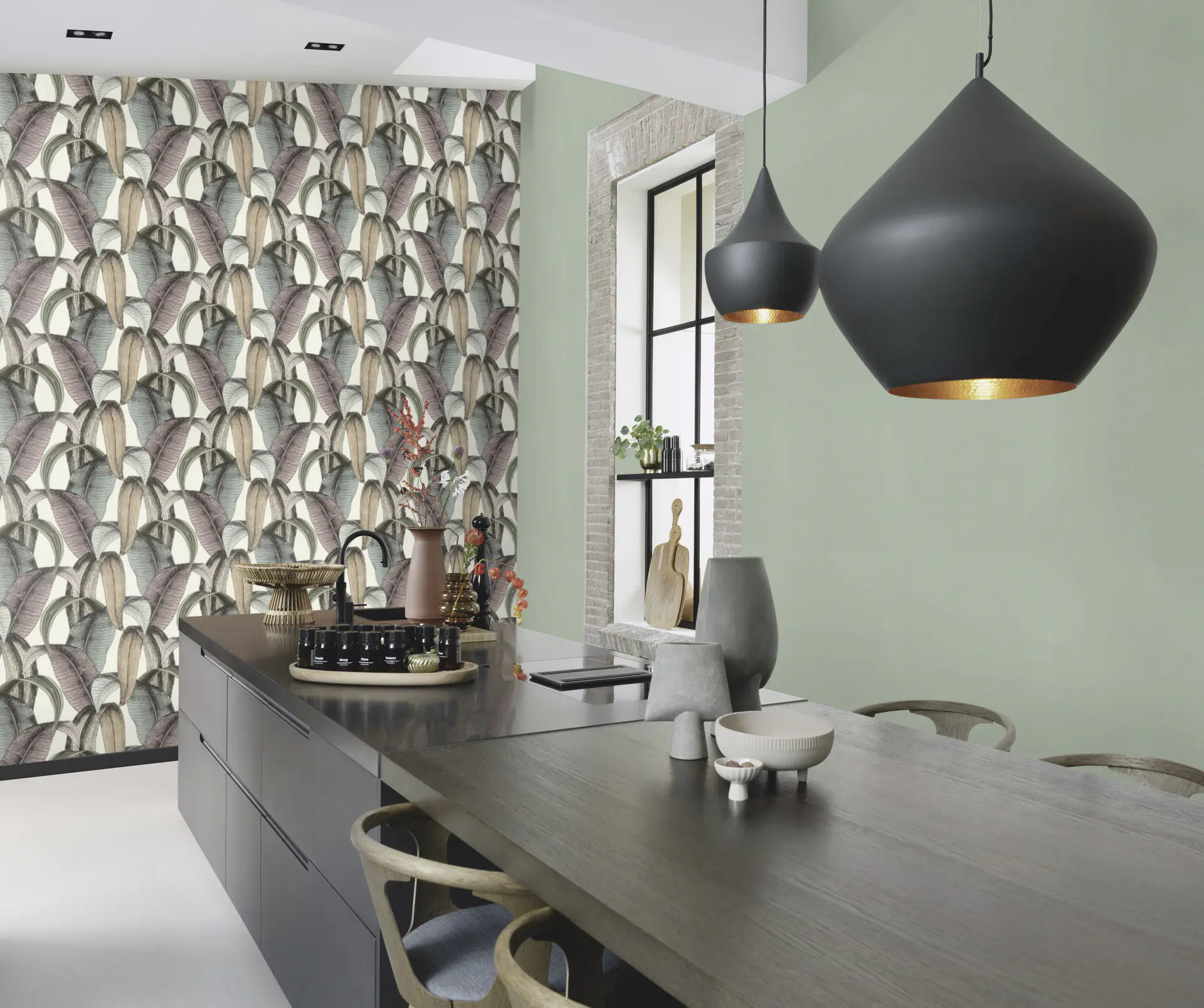 Rasch Vliestapete 690743 Selection, Textilstruktur grün, 10,05 x 0,53 m