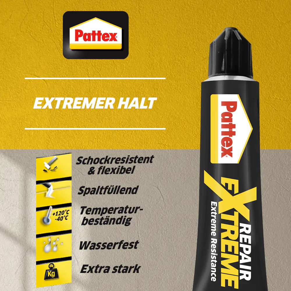 Pattex Repair Extreme Alleskleber-Gel 8 g Tube, kristallklar Pattex Repair Extreme Alleskleber-Gel 8 g Tube, kristallklar