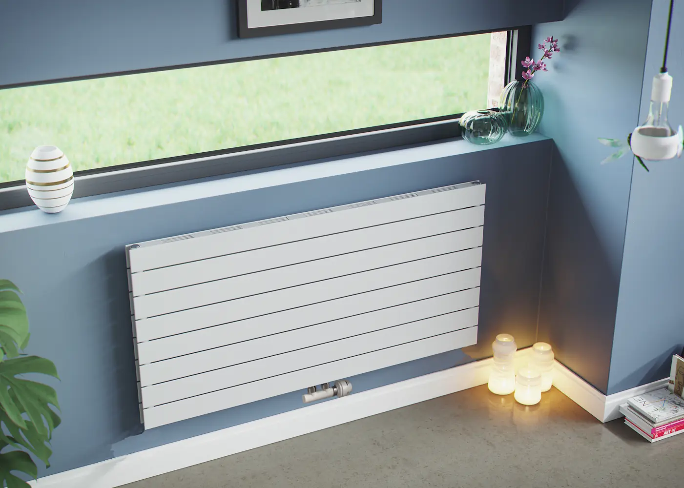 Ximax Heizkörper P1 Duplex Slimline Deluxe horizontal 59,5 x 120 cm 1101 Watt weiß 