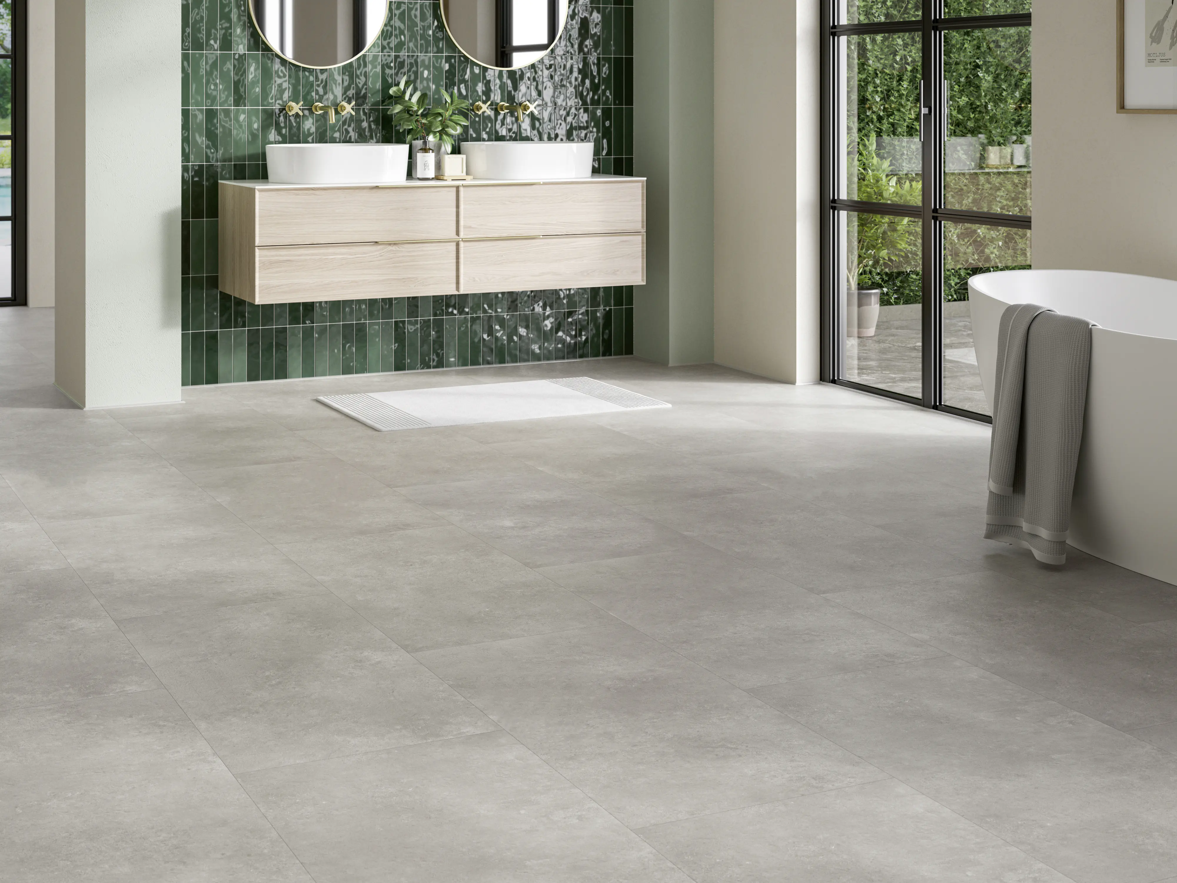 Parador Vinylboden mit Trittschalldämmung Basic 5.3 Stein Trafalgar hellgrau Mineralstruktur