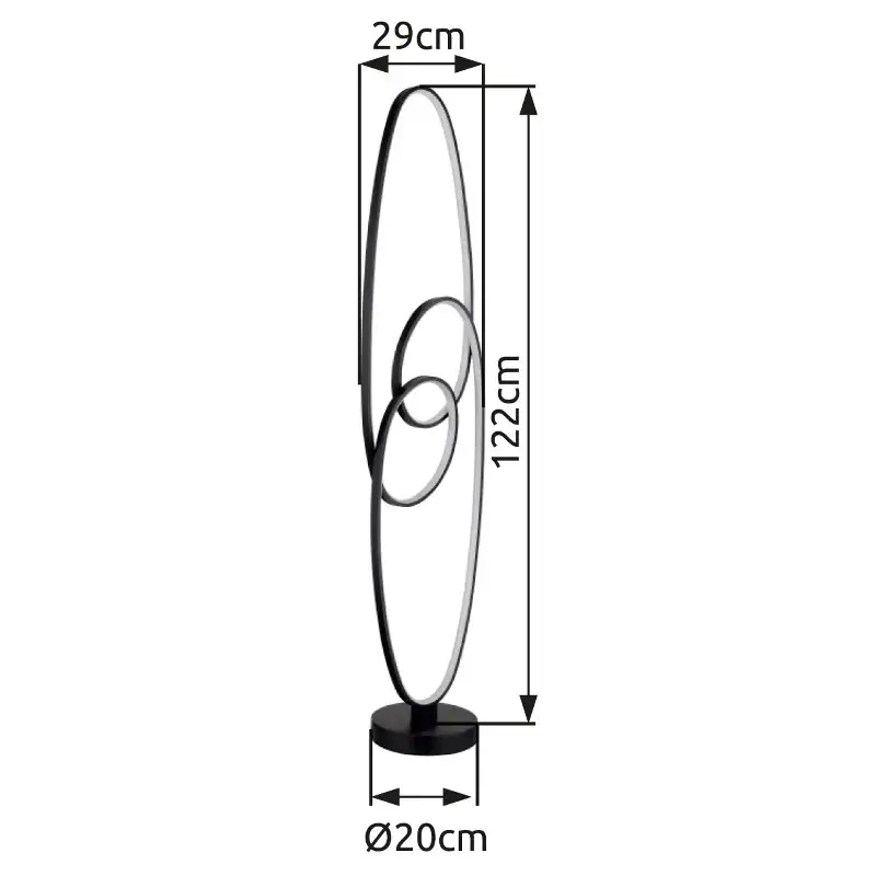 Globo Stehleuchte Spira 122 cm schwarz warmweiß