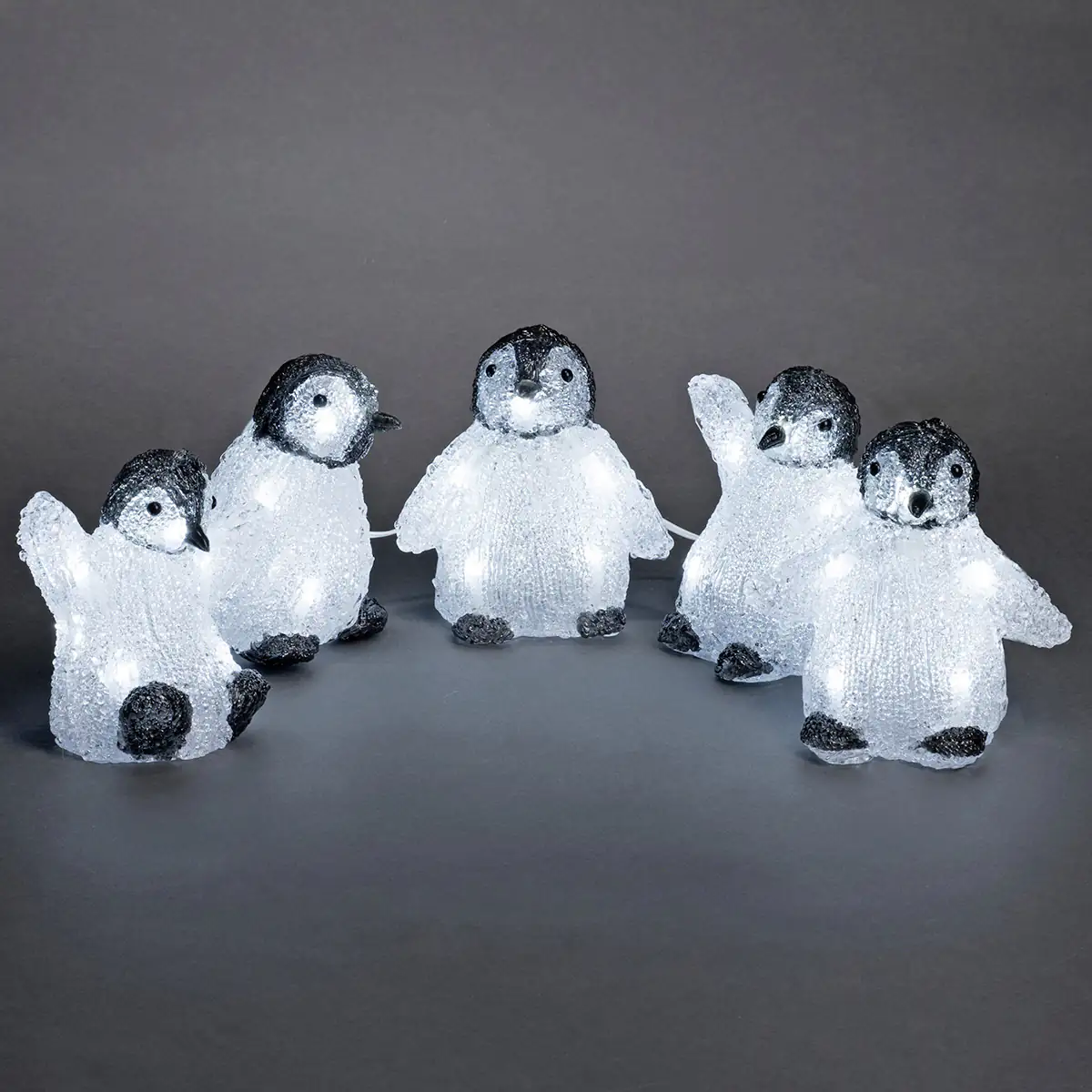 Konstsmide Lichterkette Acryl LED Babypinguine 5 er Set
