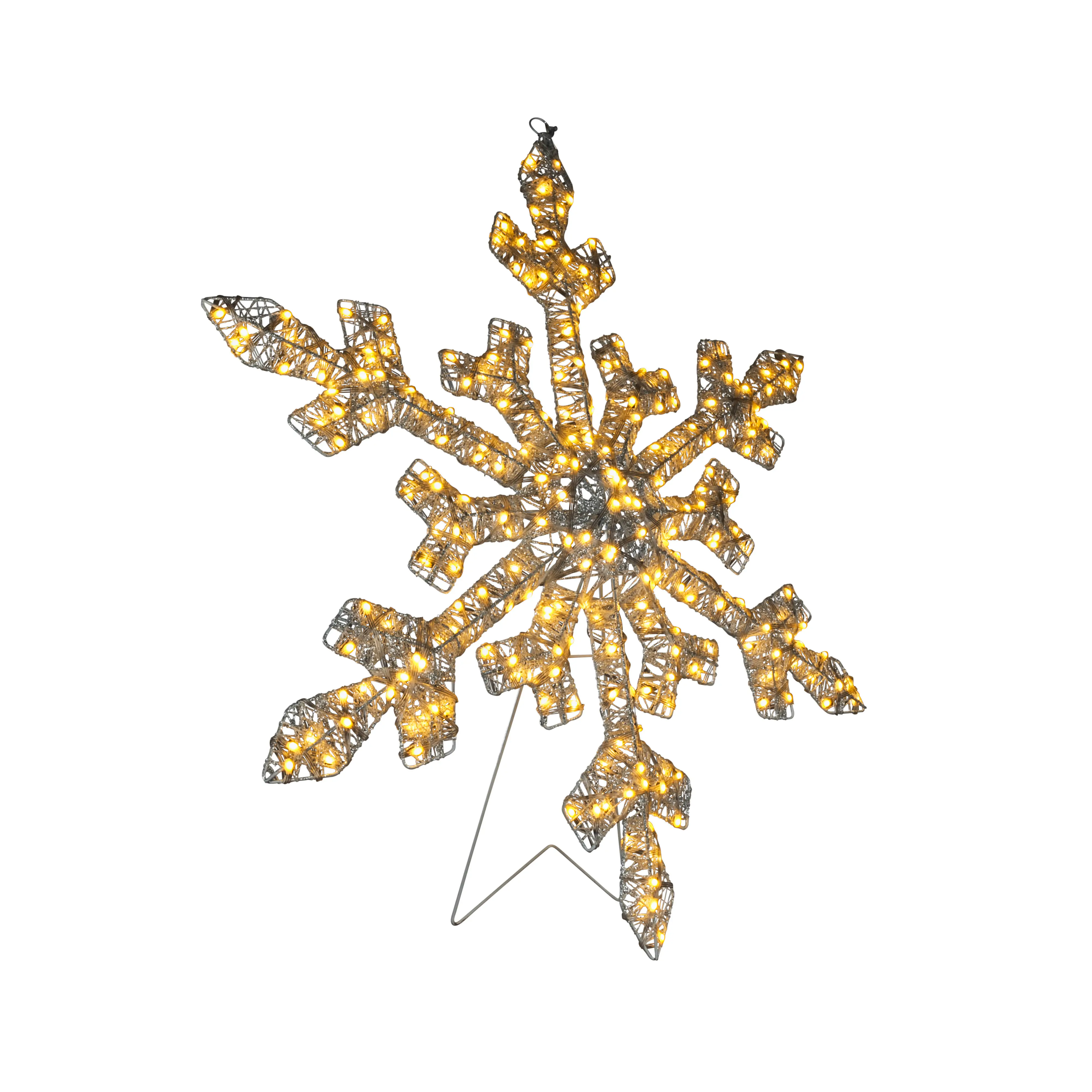 Konstsmide LED Weihnachtsdeko Schneeflocke 200 Dioden 80 cm bernstein