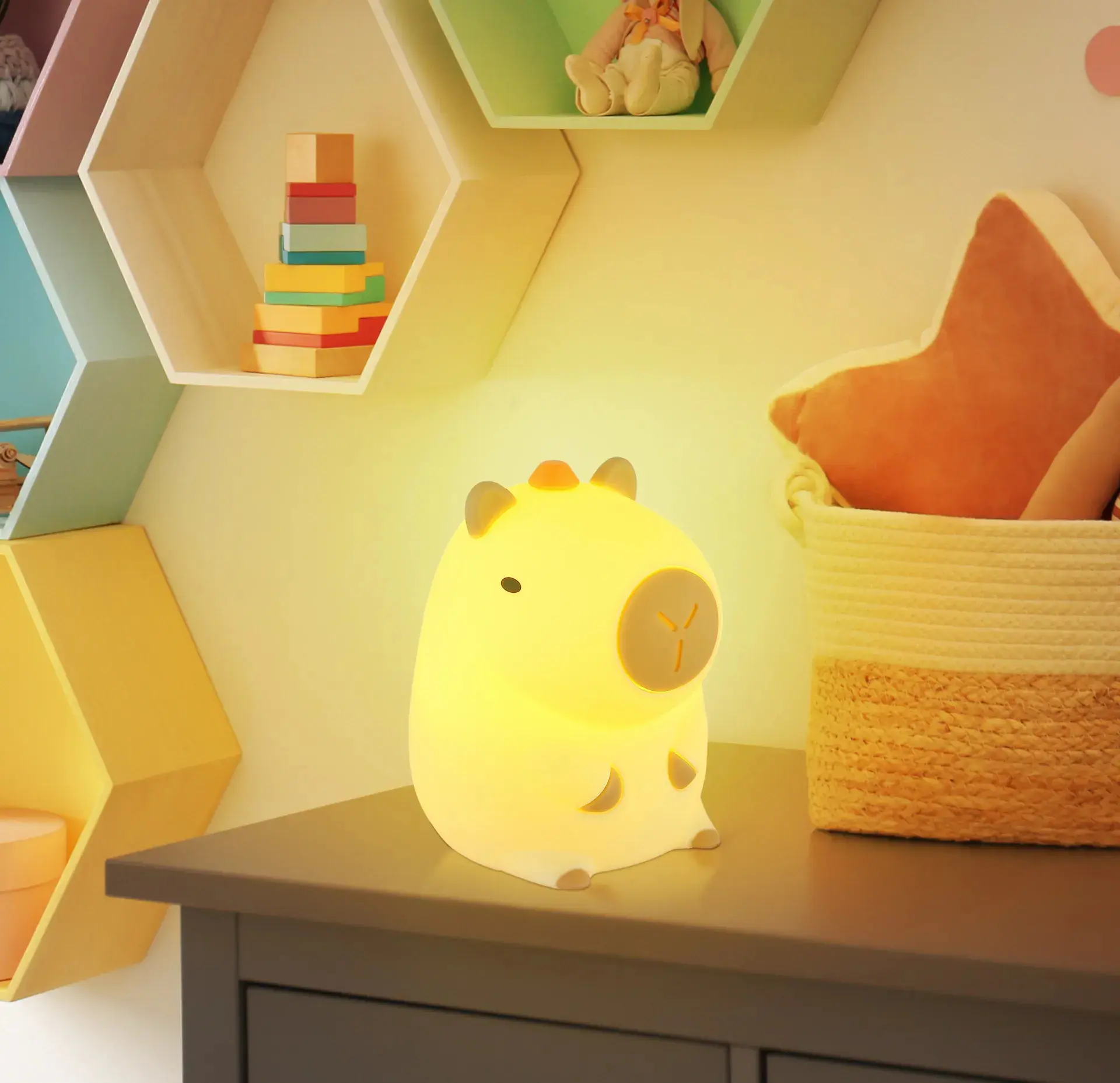 Globo Akku Tischleuchte Caybara 1,5W RGBW braun Kunststoff