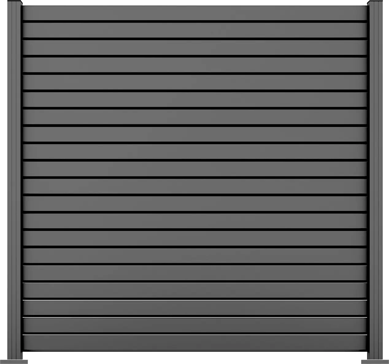 Ambiente Alu-Zaun Grundset Rhombus MINI 187 x 184,2 cm grau