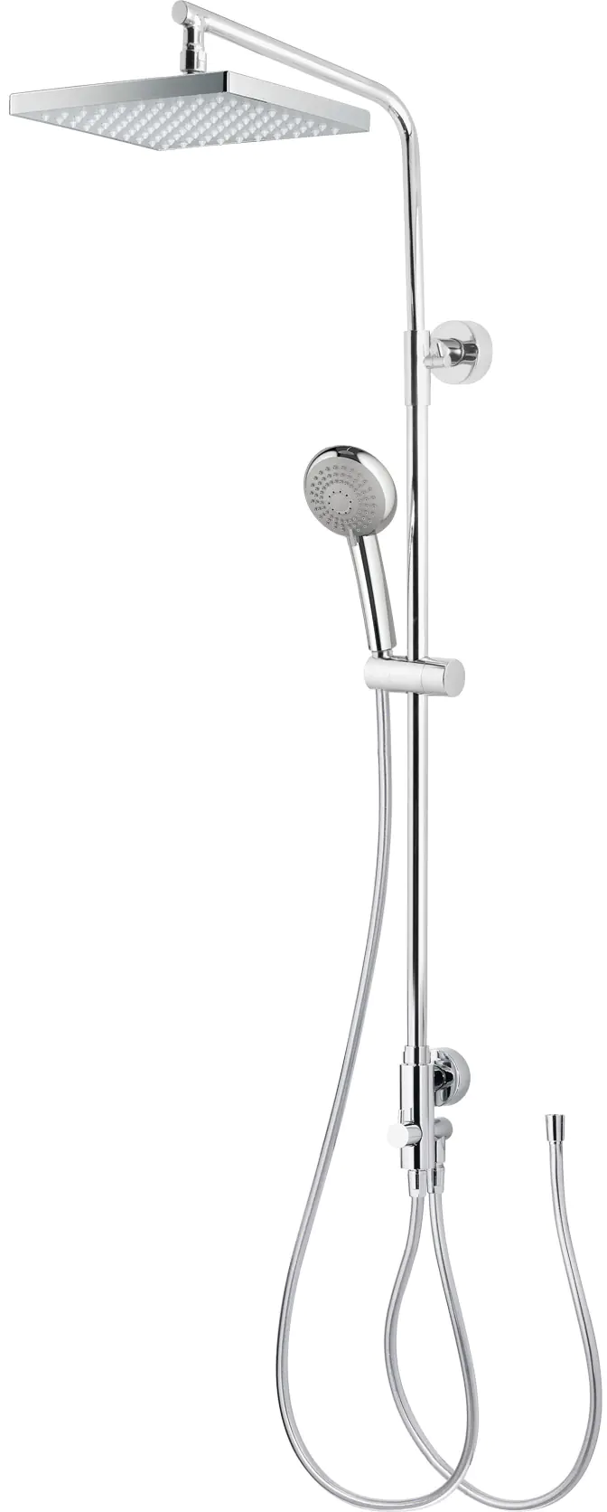 Breuer Duschsystem Aquamaxx 310 ohne Armatur, verchromt, Kopfbrause eckig