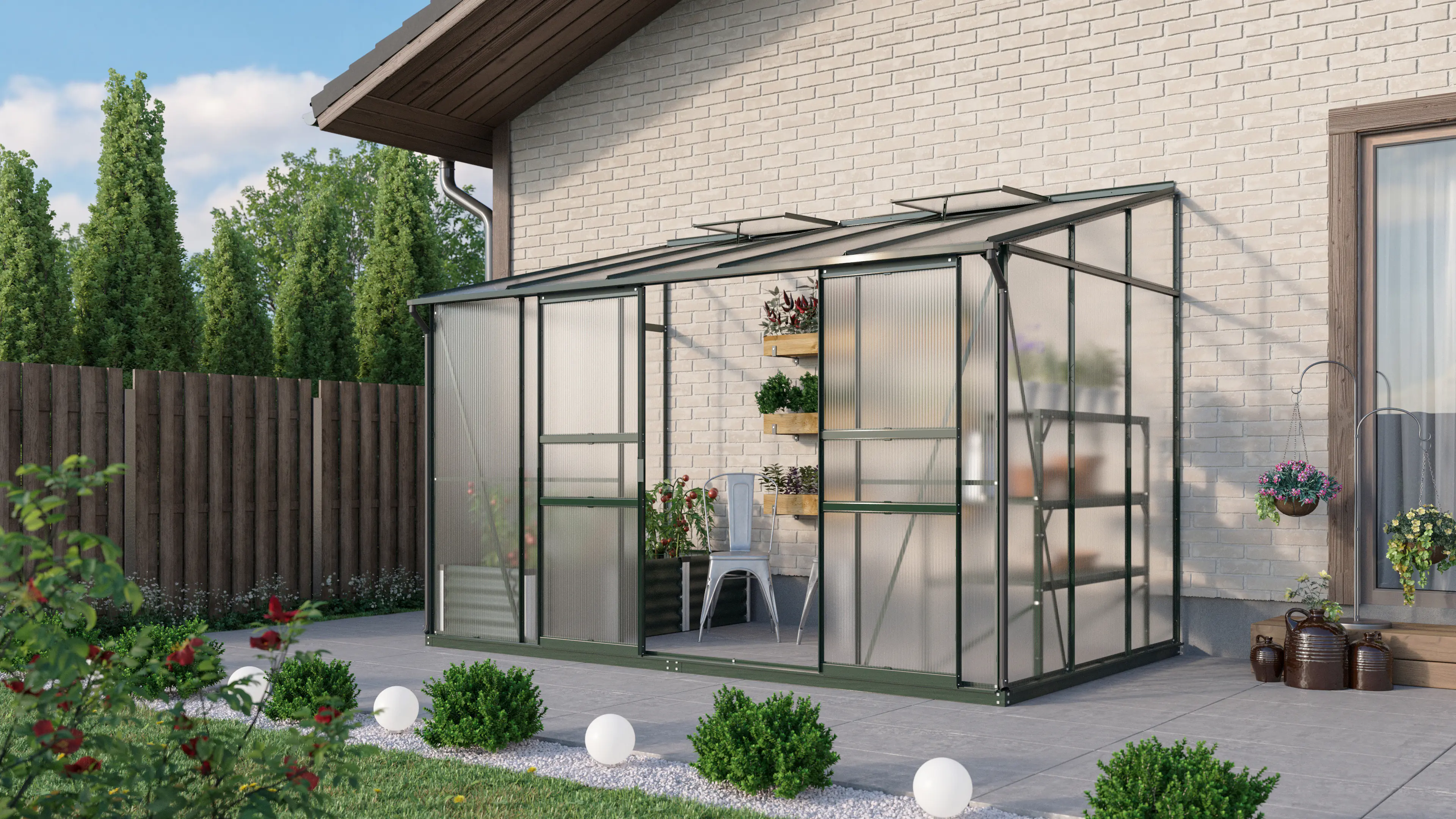 Vitavia Anlehngewächshaus Osiris 6500 190 x 317 cm 6 mm HPK