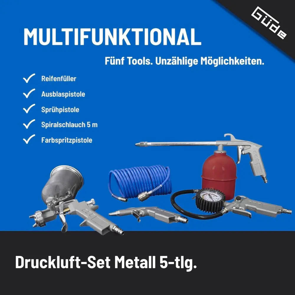 Güde Druckluft-Set 5-teilig