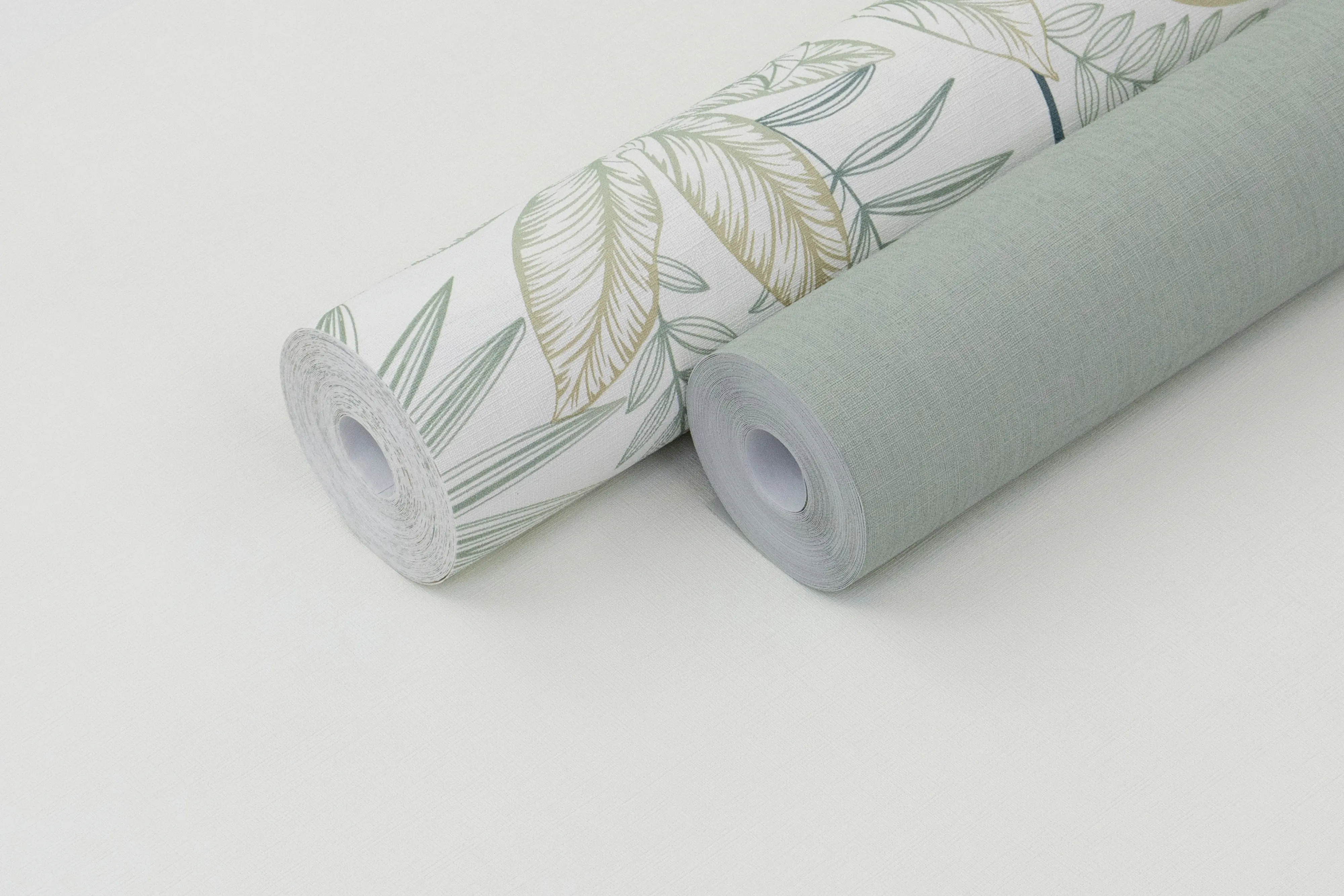 Rasch Vliestapete 690743 Selection, Textilstruktur grün, 10,05 x 0,53 m