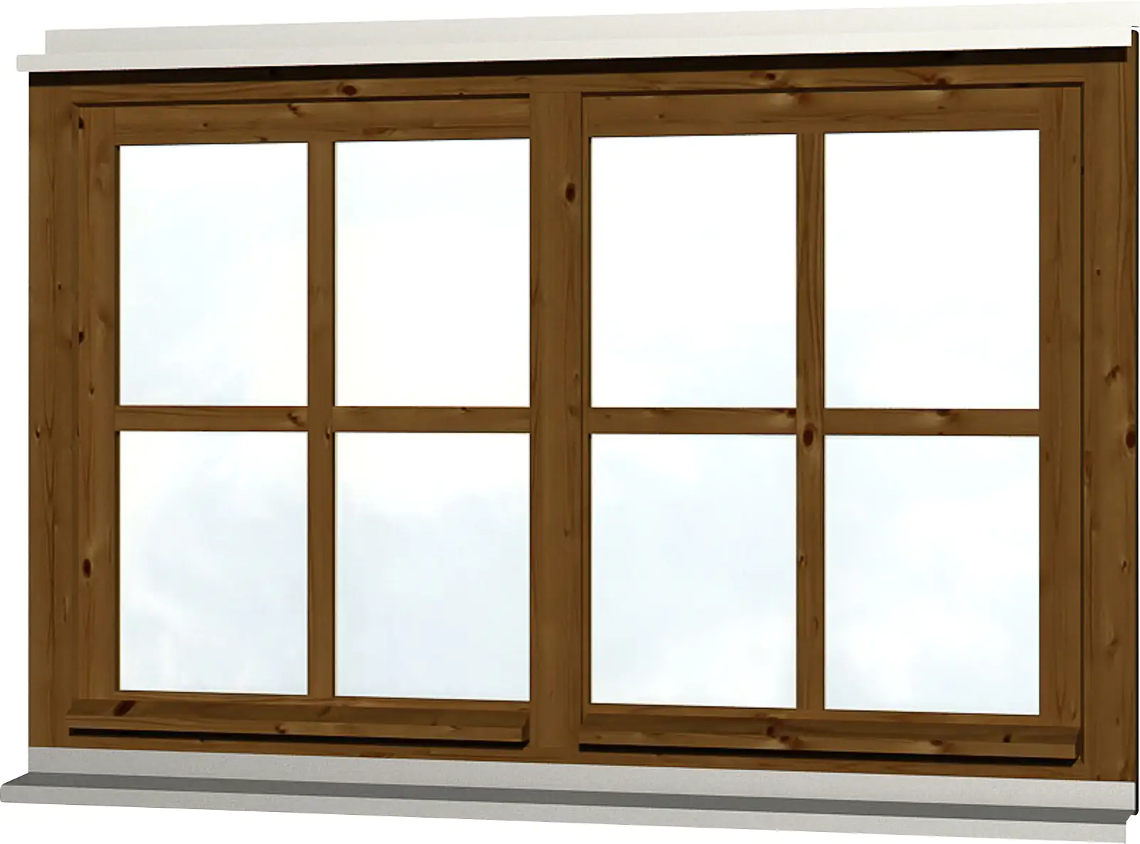 SKAN HOLZ Doppelfenster Rahmenaußenm. 132,4 x 82,1 cm lasiert in Nussbaum