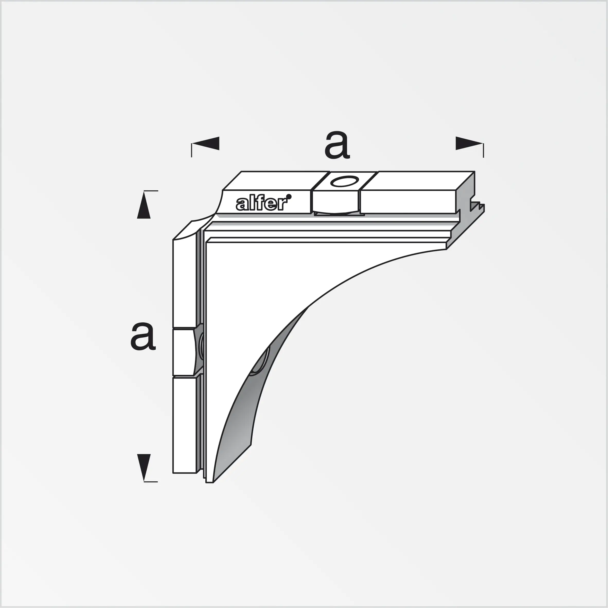 coaxis®-Verbindungswinkel 48.5 x 48.5 mm Aluminium poliert blank