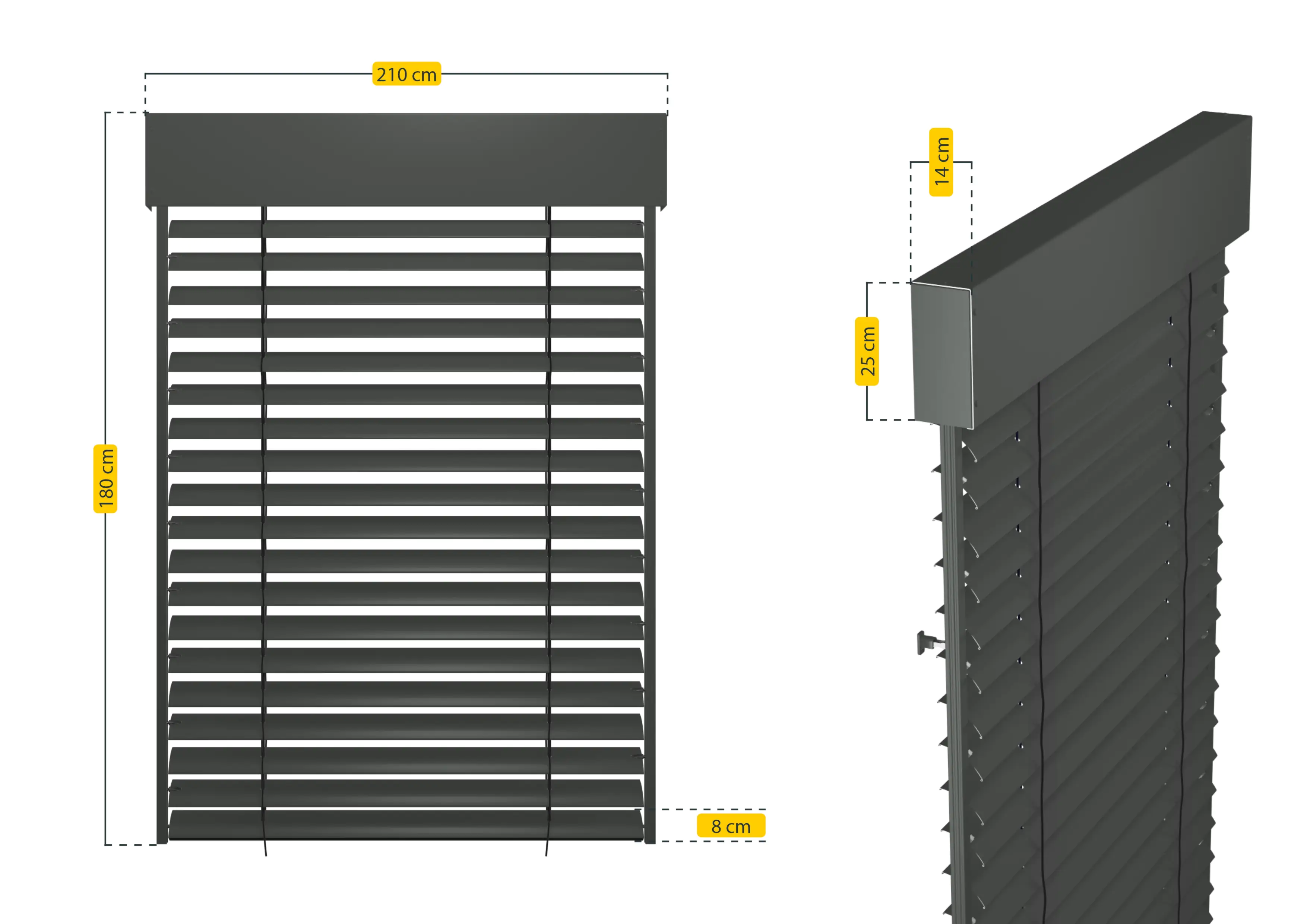 Schellenberg Raffstore Express, anthrazit 210 x 180 cm, Blende 25 cm Schellenberg Raffstore Express, anthrazit 210 x 180 cm, Blende 25 cm