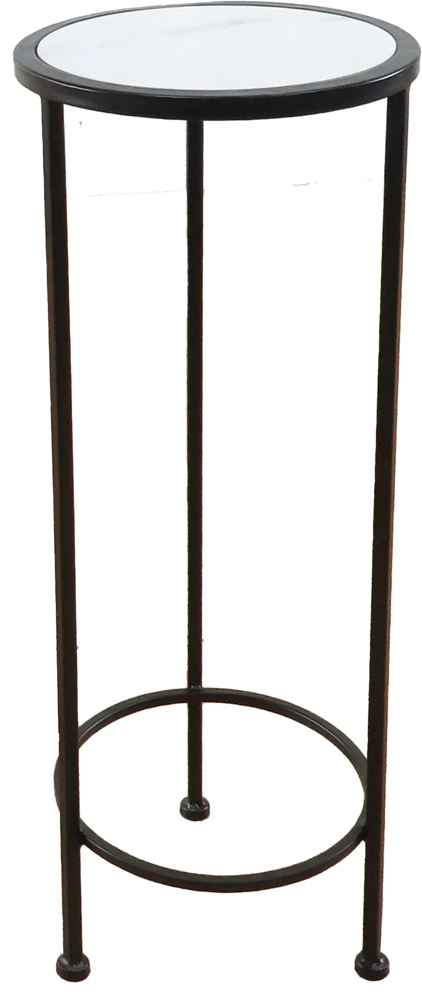 TrendLine Beistelltisch Marmoroptik Metall Ø 23 x 60 cm schwarz matt