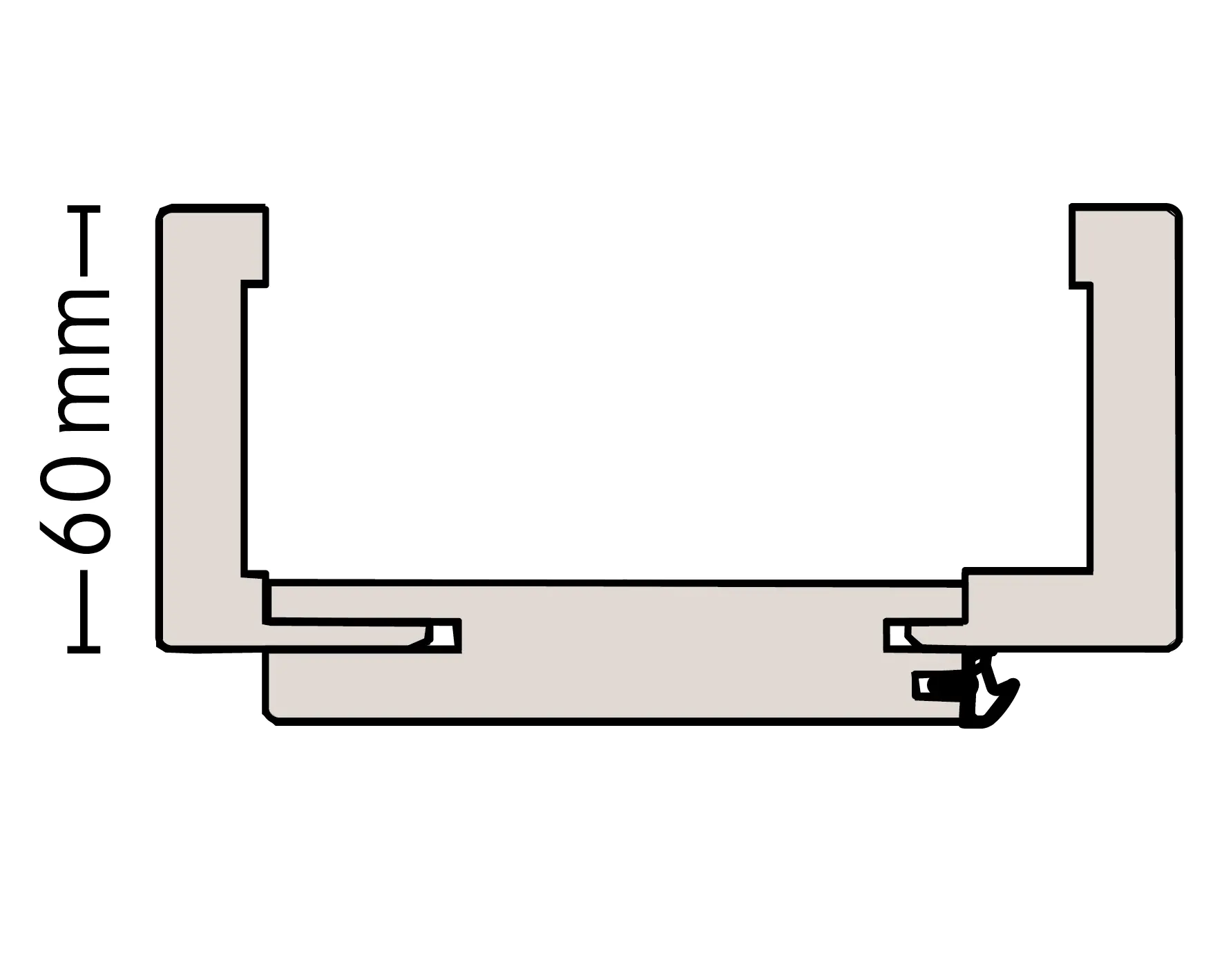 Borne Zarge CPL Masera weiß 61 cm DIN rechts