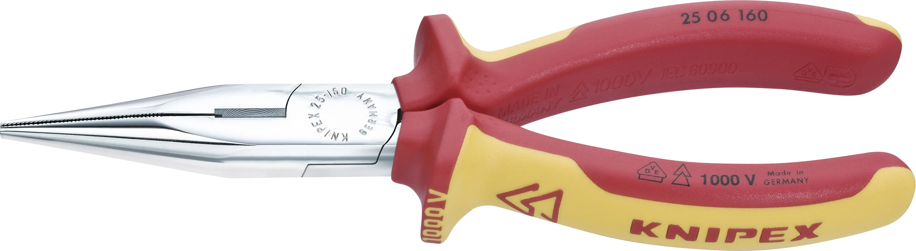 Knipex Flachrundzange 160 mm VDE mit Schneide