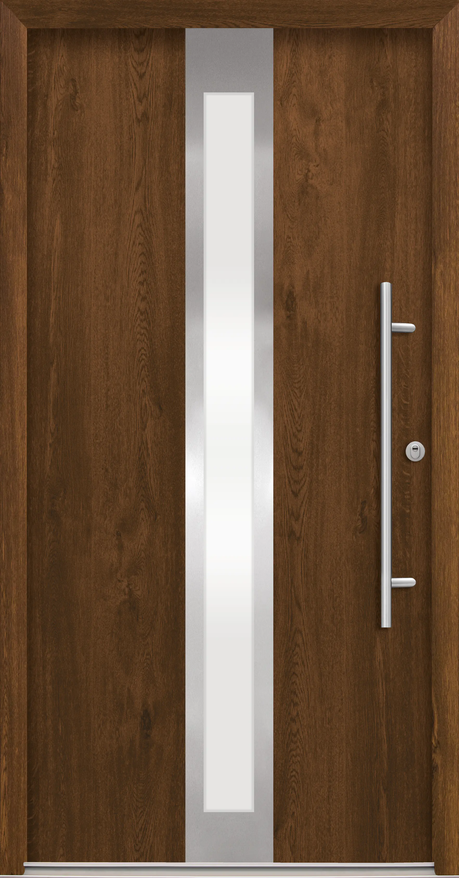 Splendoor Haustür Passivedoor Premium B01 RC2 Nussbaum DIN Rechts 100 x 210 cm