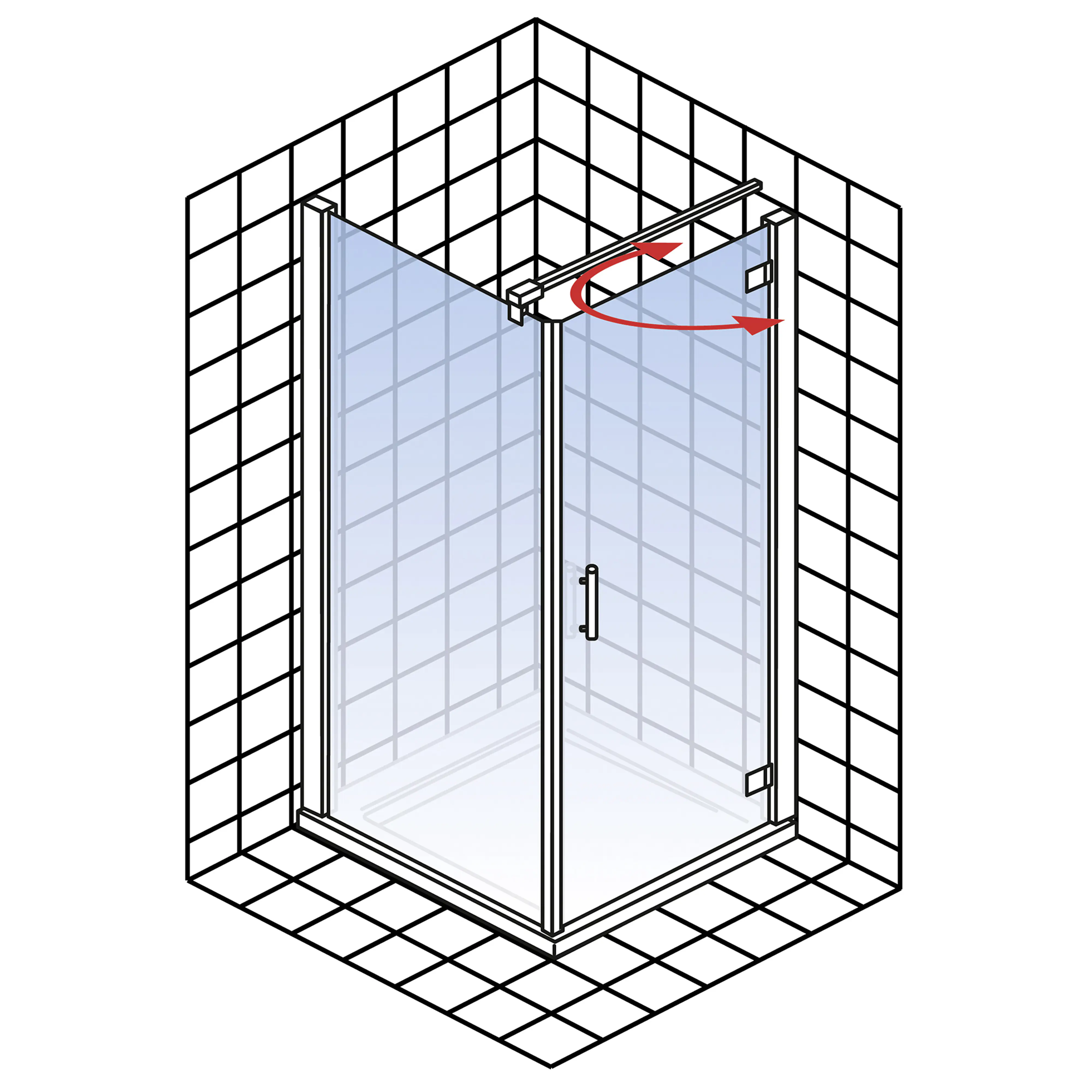 Schulte Drehtür Seitenwand 200 x 90 x 90 cm Toura