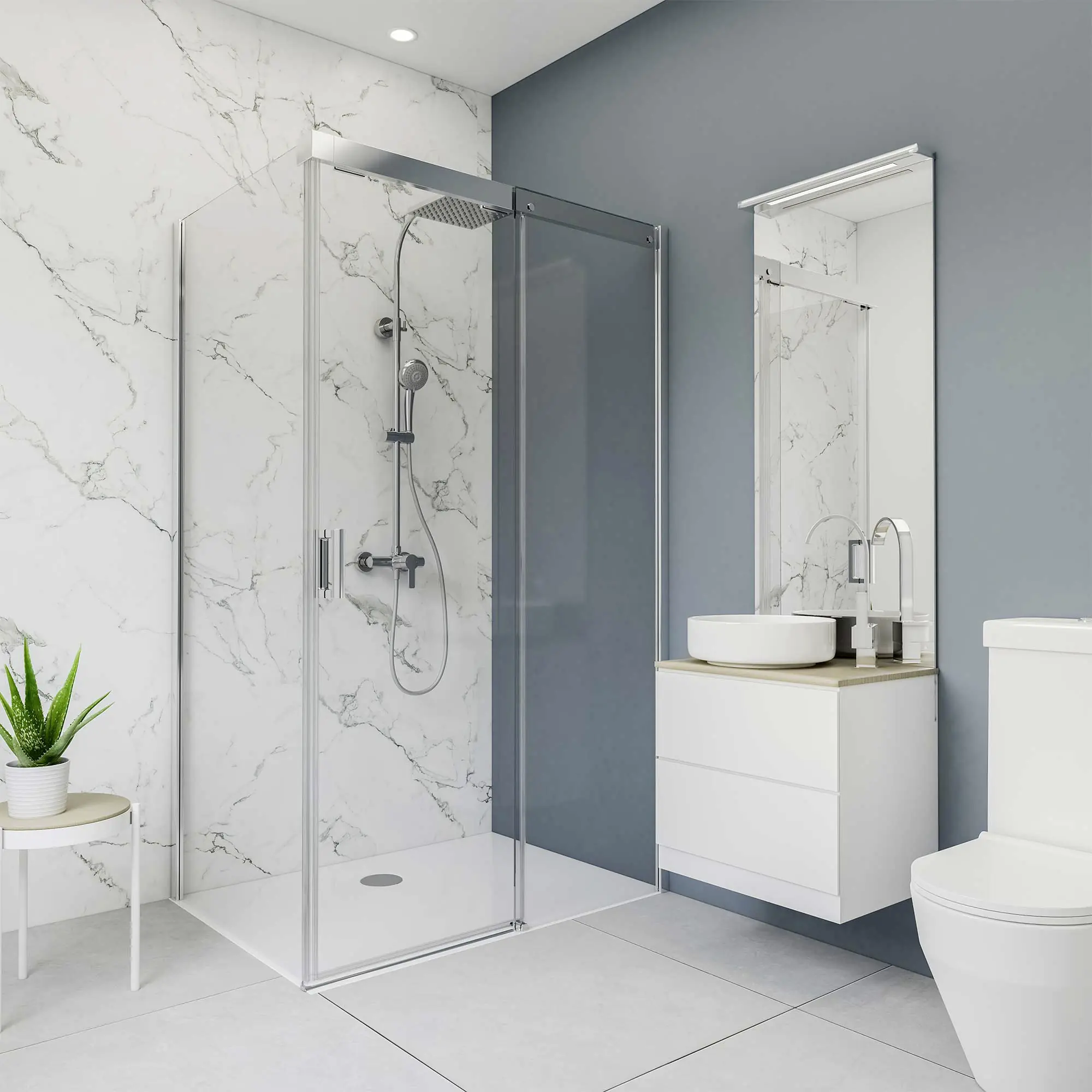 Breuer Duschrückwand Soft-Touch Marmor Schwarz-Weiß Dekor 100 x 255 Breuer Duschrückwand Soft-Touch Marmor Schwarz-Weiß Dekor 100 x 255