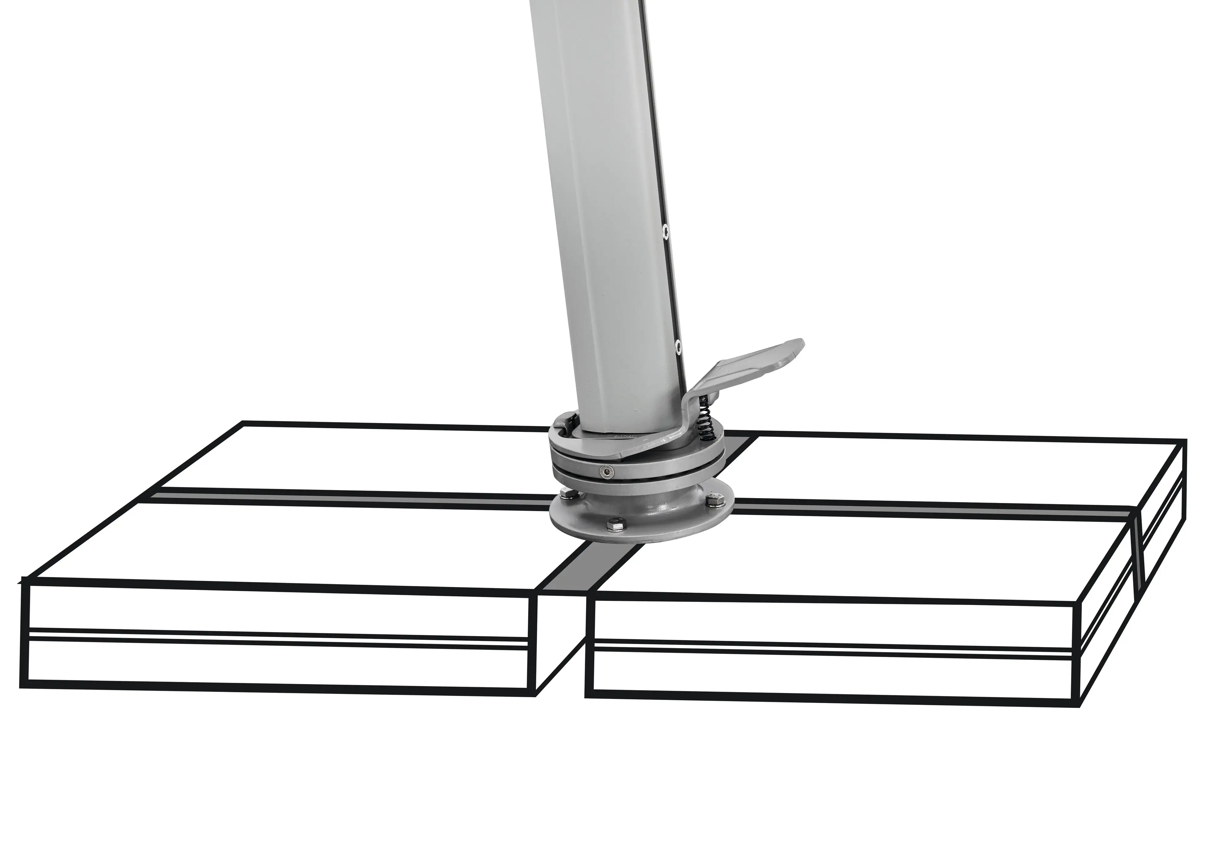 Suncomfort Sonnenschirm Sunflex grau 300 x 300 cm